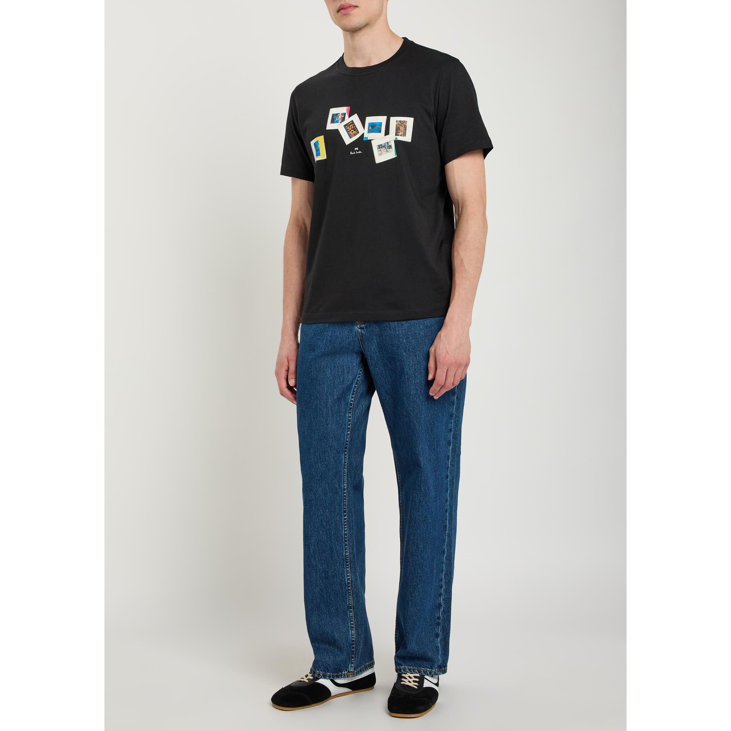 BLACK - PS Paul Smith - Men's Slides Graphic Cotton Short-Sleeve T-Shirt - 5