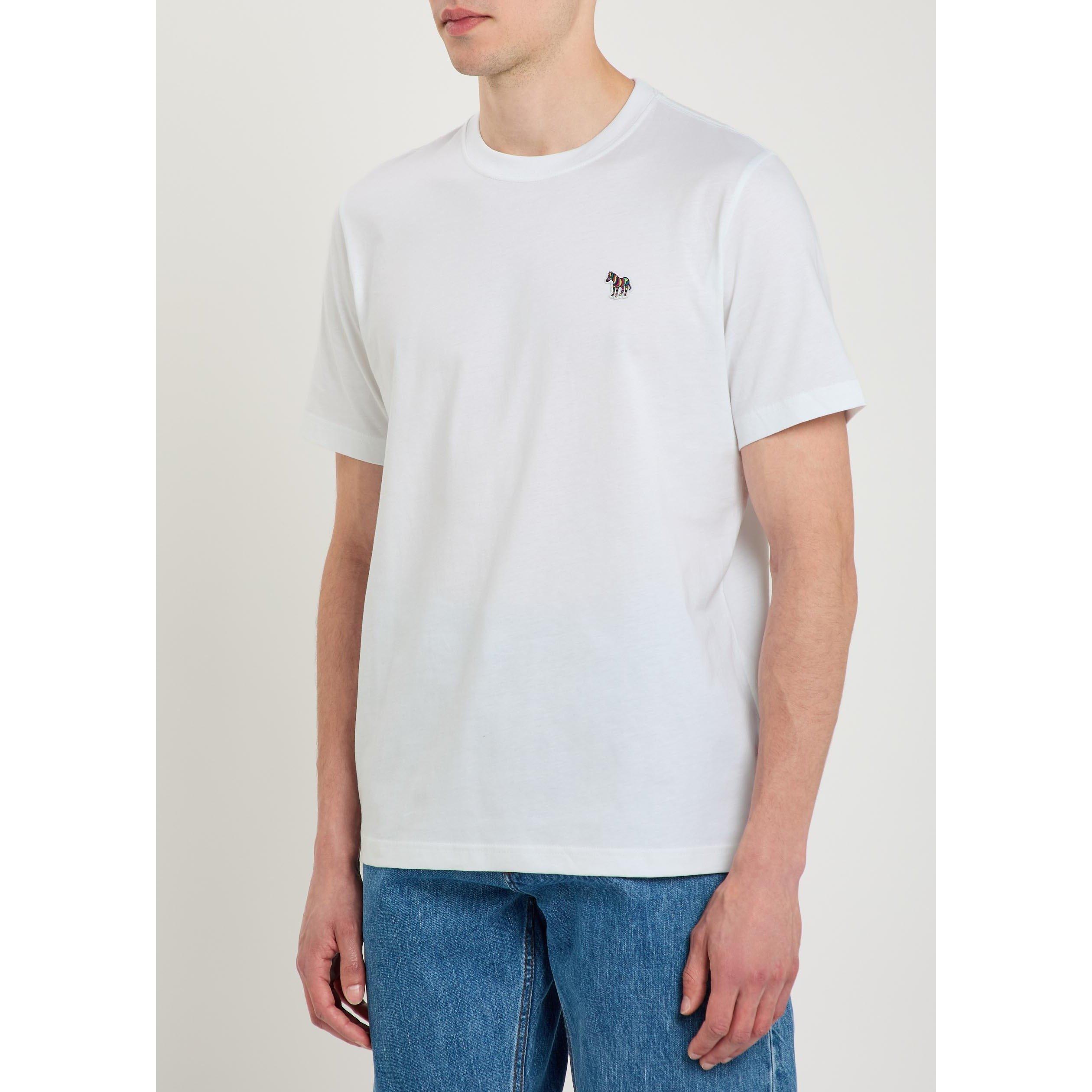 WHITE - PS Paul Smith - Men's Zebra Logo Cotton Short-Sleeve T-Shirt - 2