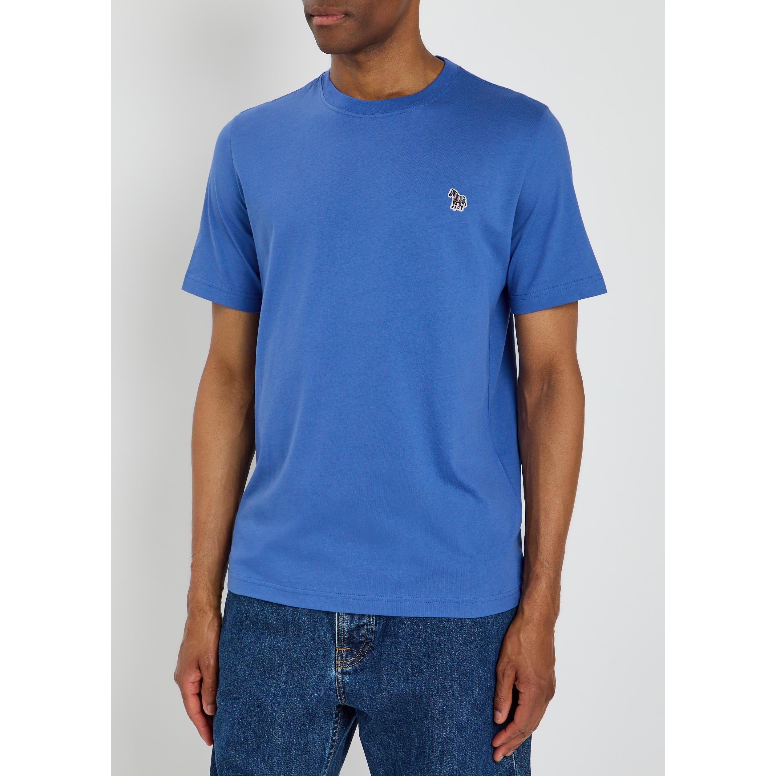 BLUE - PS Paul Smith - Men's Zebra Logo Cotton Short-Sleeve T-Shirt - 2