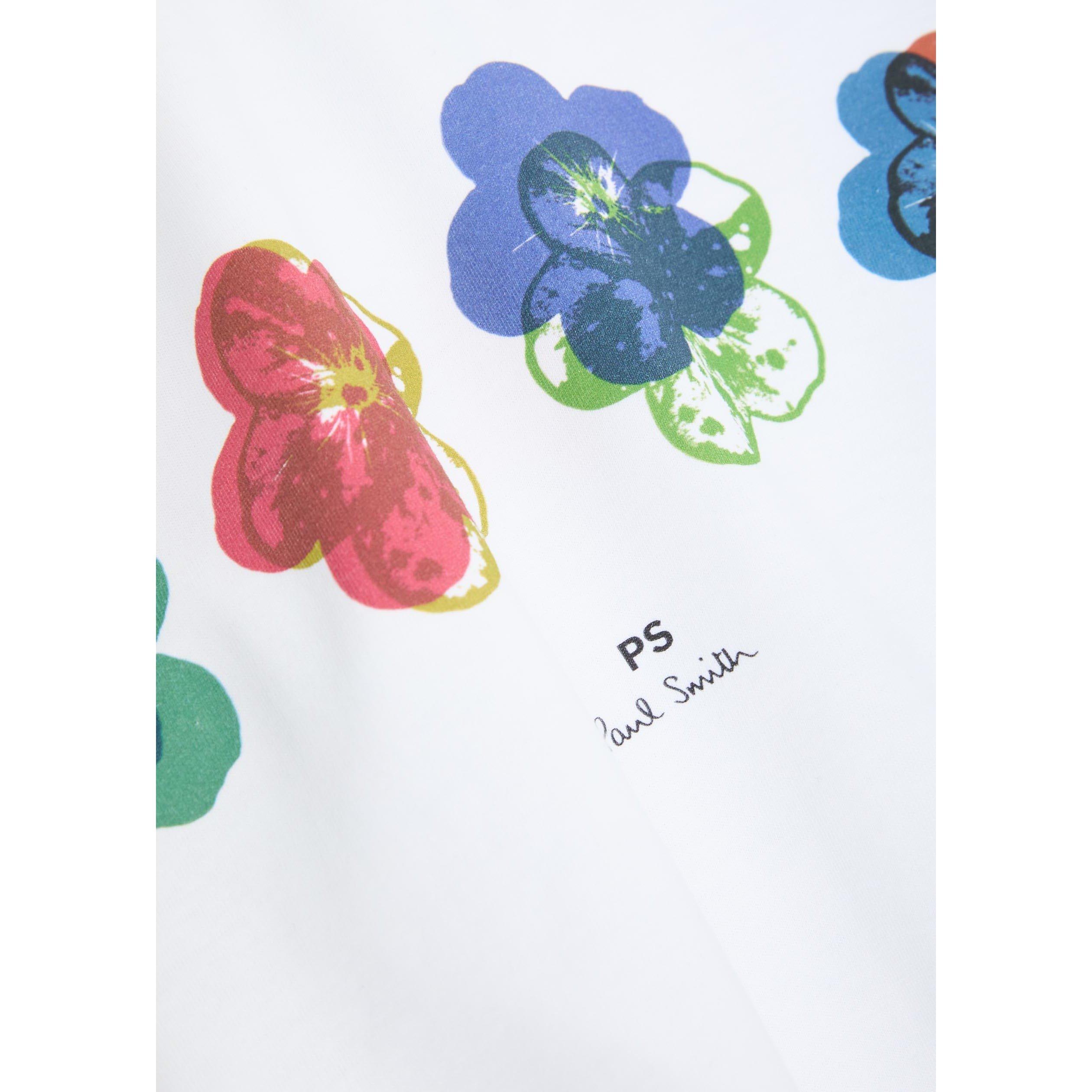 WHITE - PS Paul Smith - Men's Floral Graphic Organic Cotton Short-Sleeve T-Shirt - 4