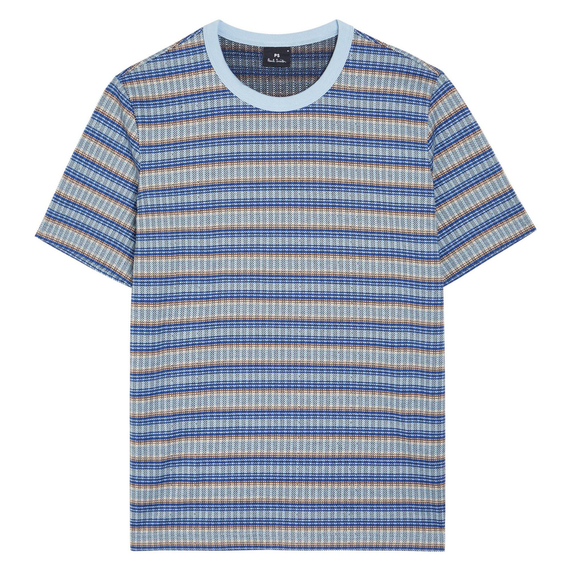 LIGHT BLUE - PS Paul Smith - Men's Striped Short-Sleeve Regular-Fit T-Shirt - 1