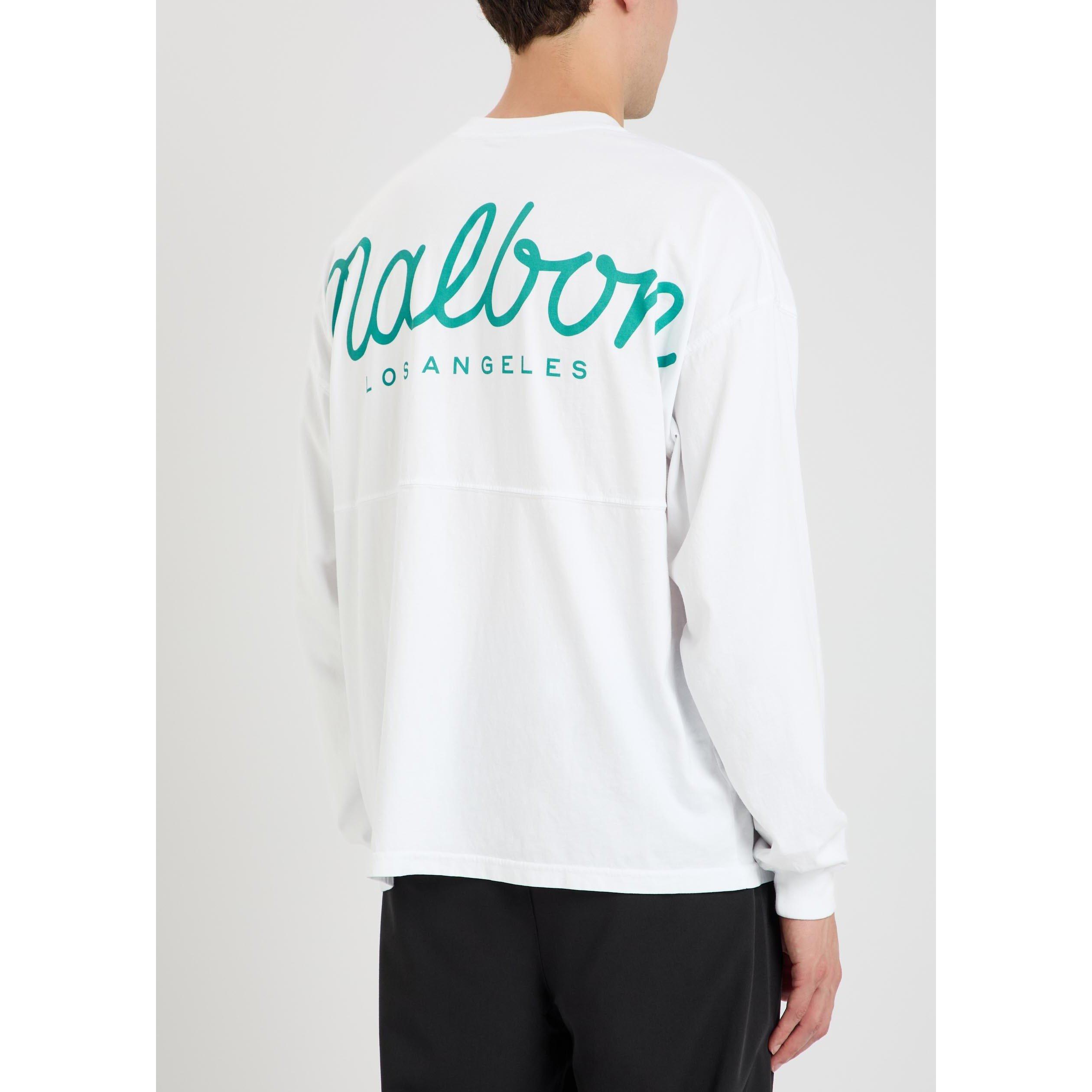 WHITE - Malbon - Men's Horizon Cotton Long-Sleeve Oversized-Fit T-Shirt - 3