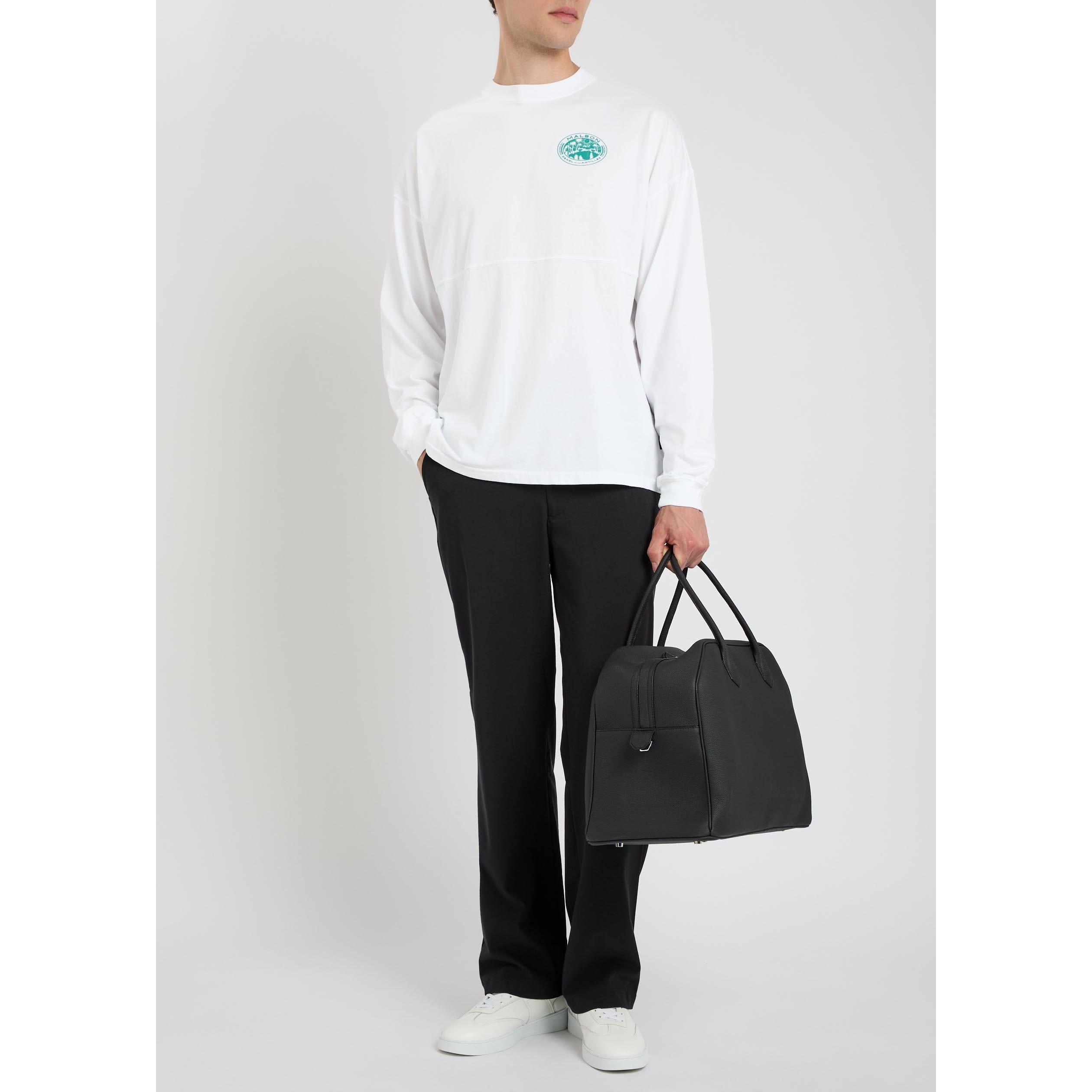 WHITE - Malbon - Men's Horizon Cotton Long-Sleeve Oversized-Fit T-Shirt - 5
