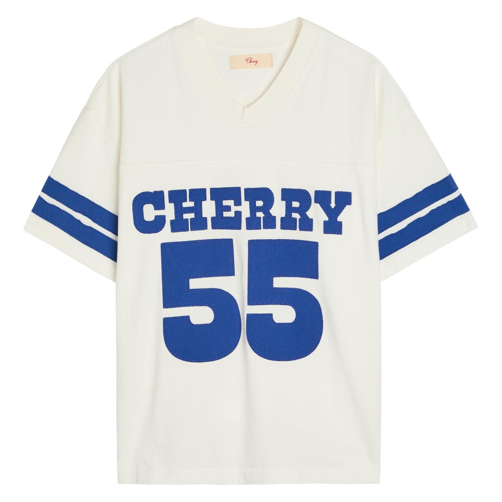 WHITE - Cherry LA - CH APPLIQUE FOOTBALL JERSEY