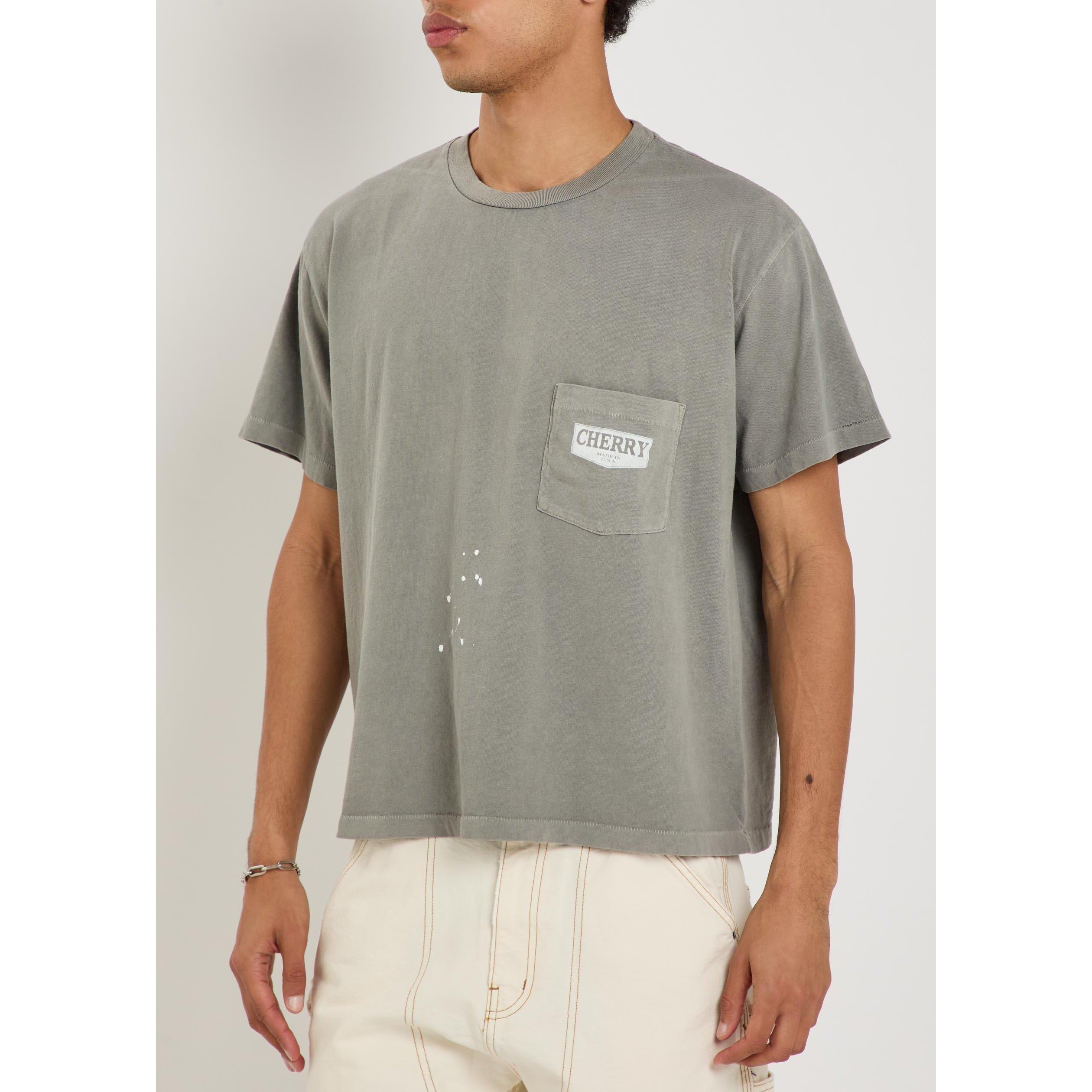 GREY - Cherry LA - CH CHEVRON BOXY POCKET TEE - 2
