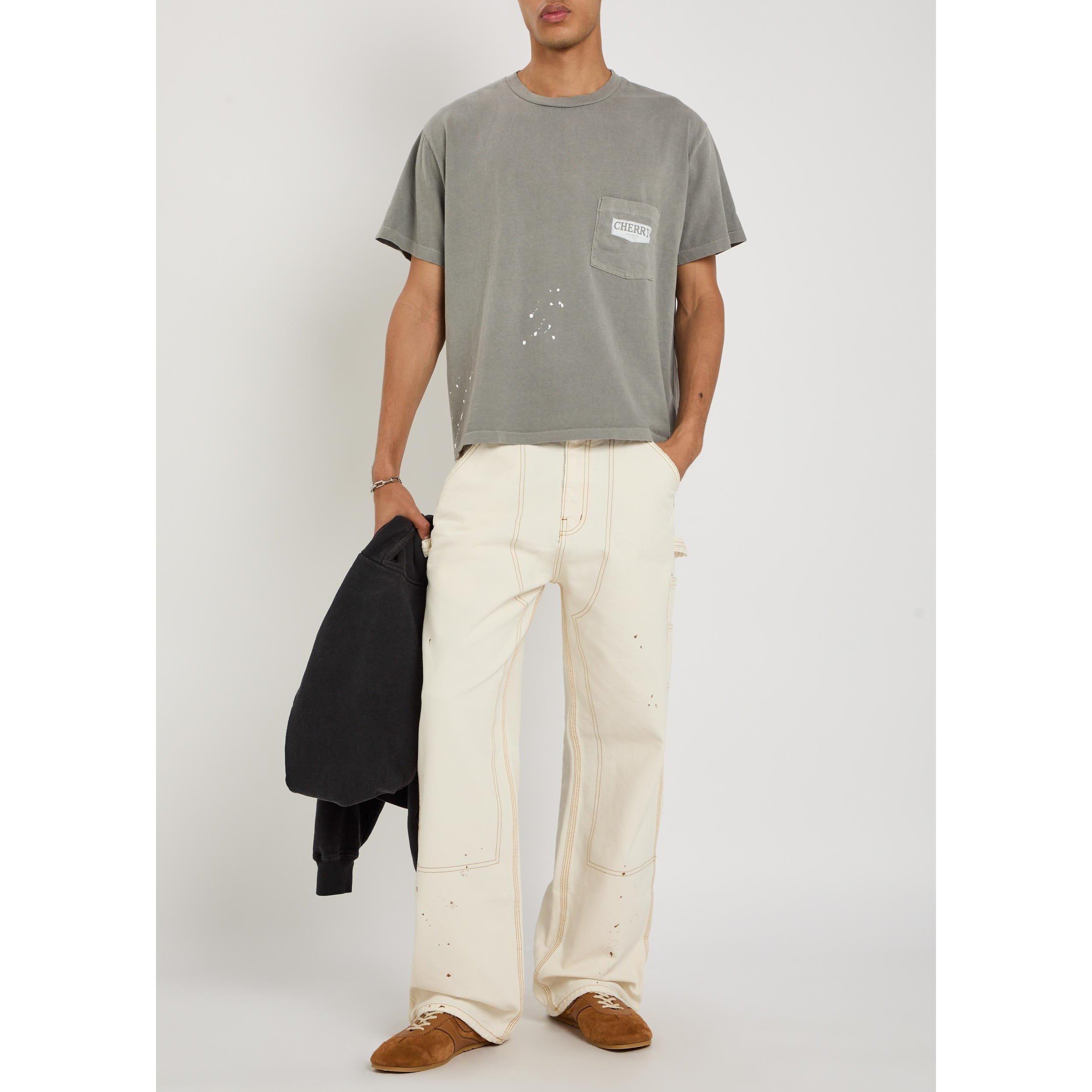 GREY - Cherry LA - CH CHEVRON BOXY POCKET TEE - 5