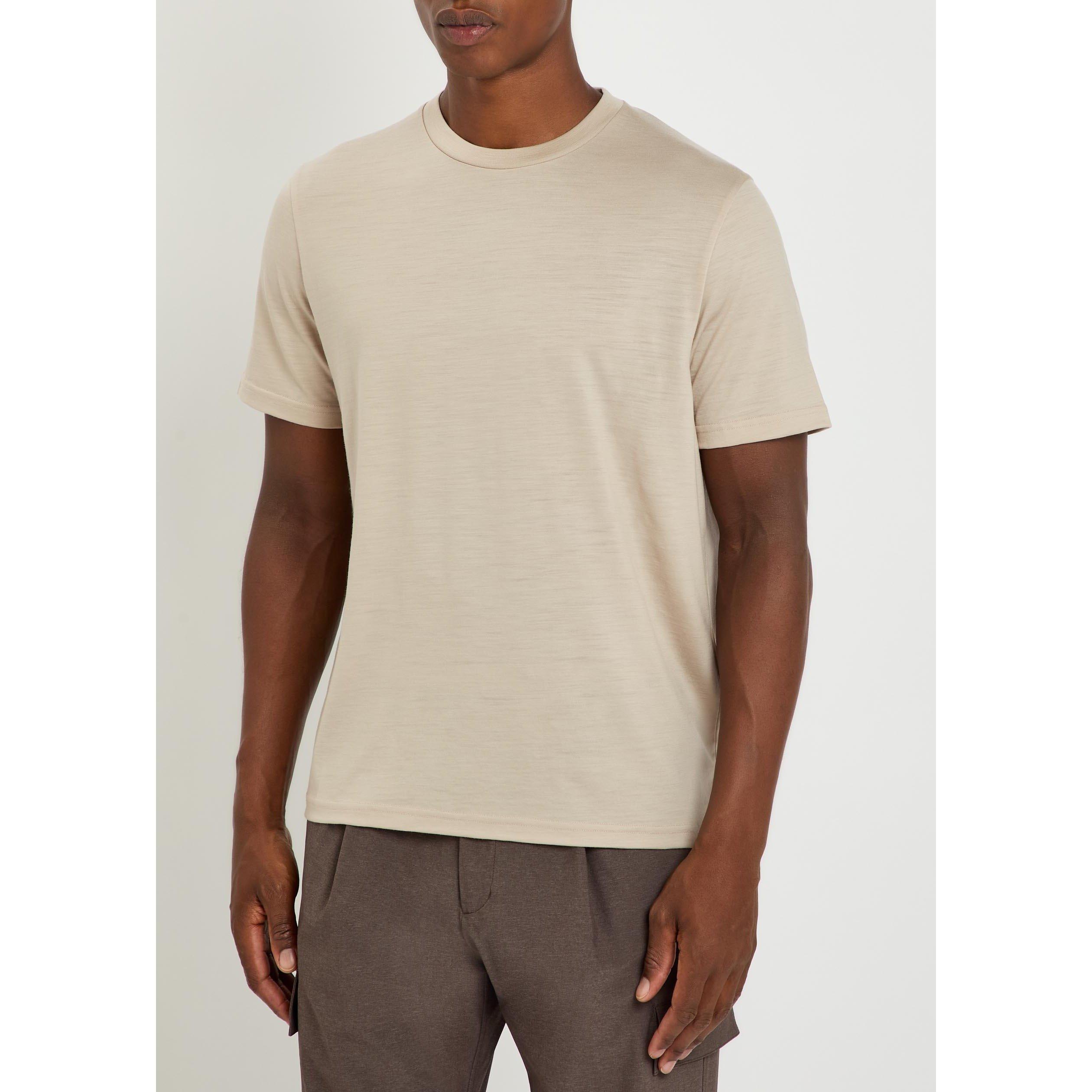 ECRU - Herno - Men's Wool Short-Sleeve Crew-Neck T-Shirt - 2