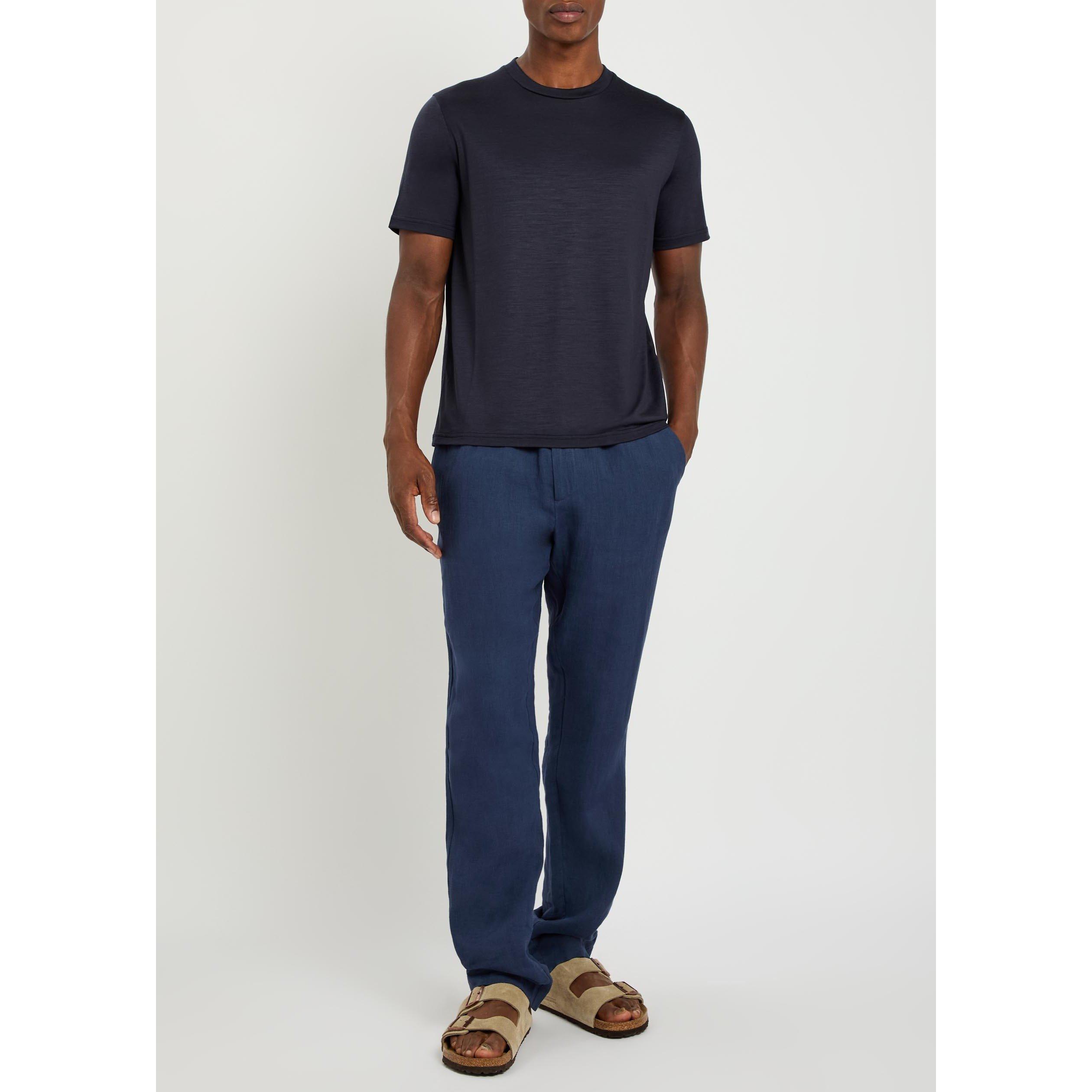 NAVY - Herno - Men's Short-Sleeve Crew-Neck Wool T-Shirt - 5