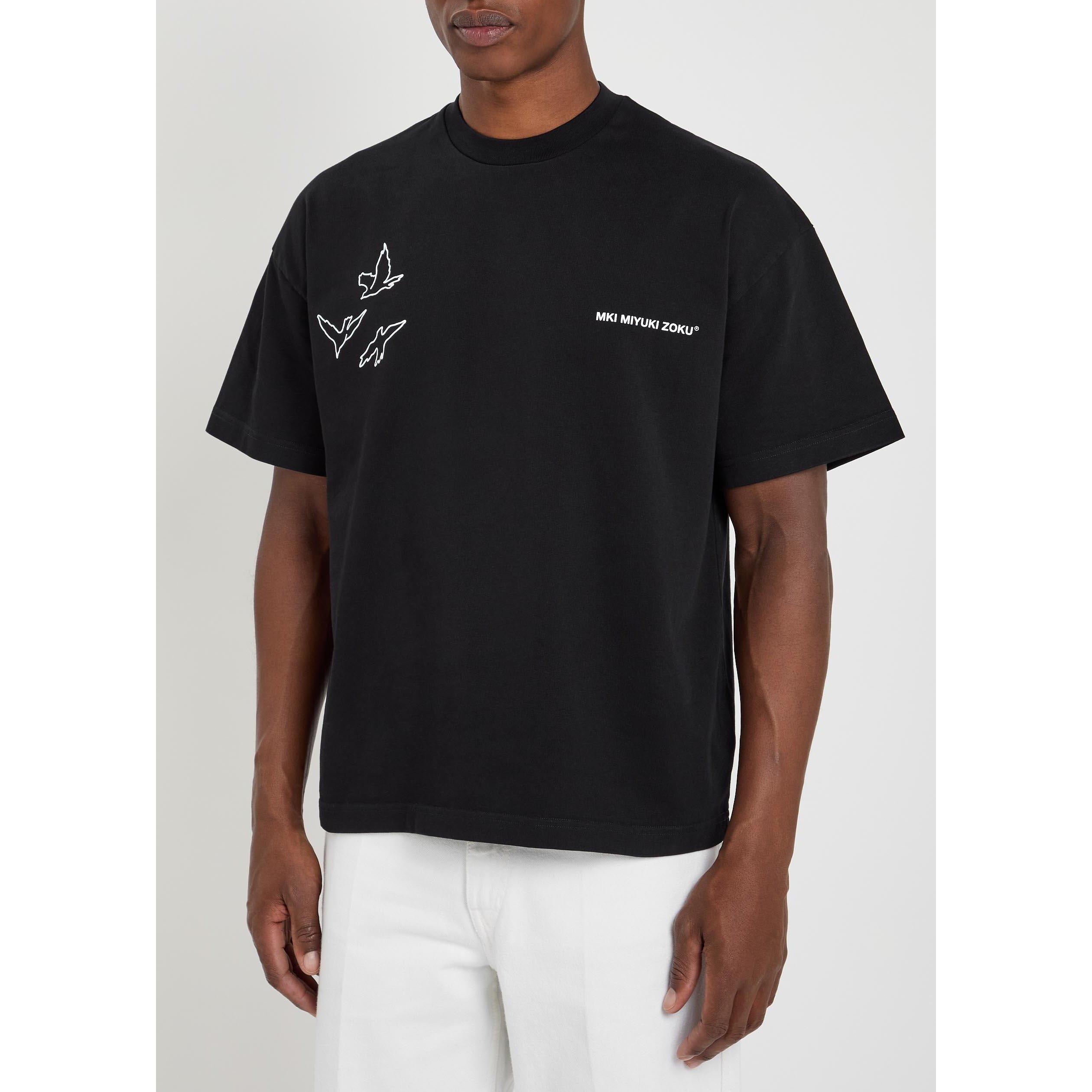 BLACK - MKI MIYUKI ZOKU - Men's Flight Cotton Crew-Neck Short-Sleeve T-Shirt - 2