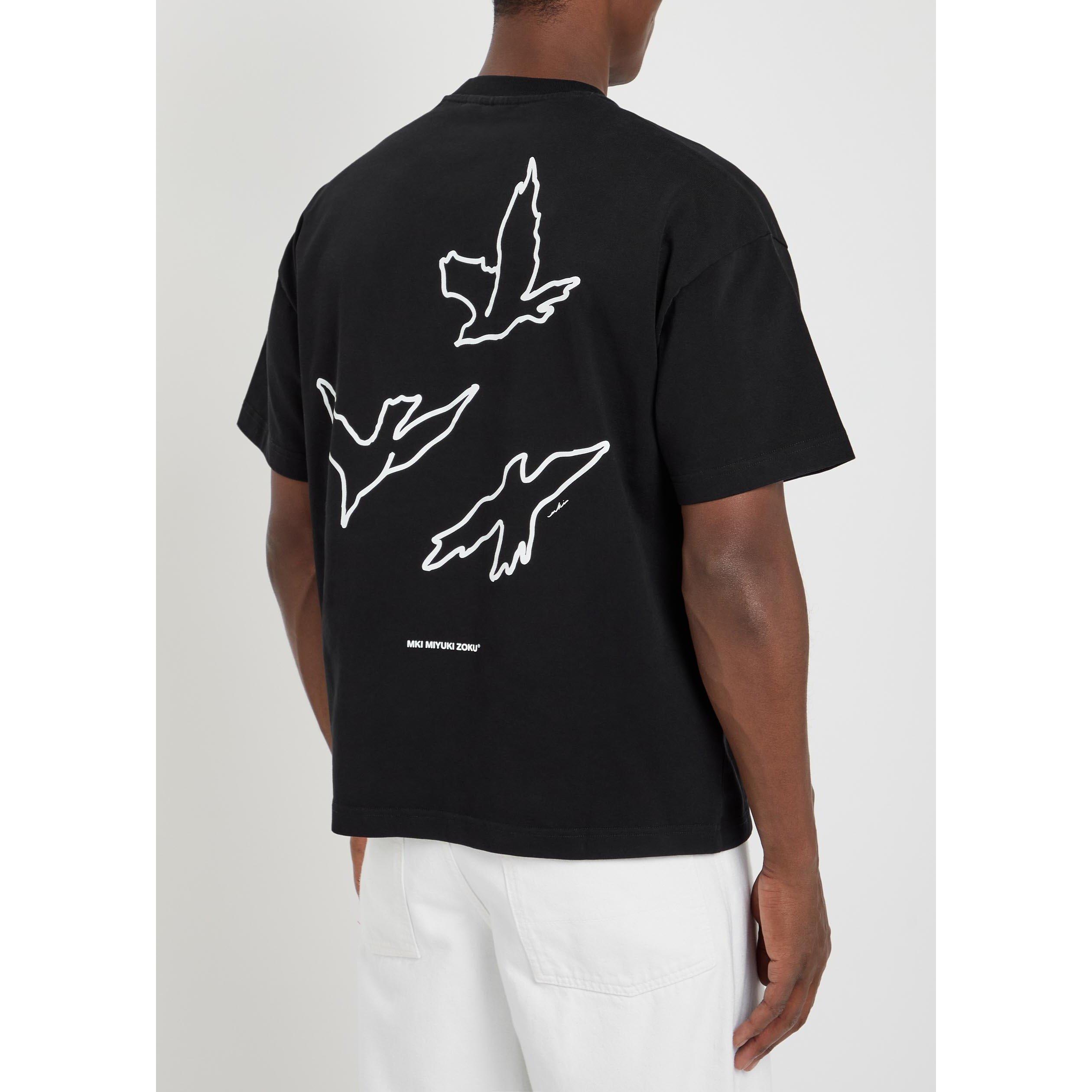 BLACK - MKI MIYUKI ZOKU - Men's Flight Cotton Crew-Neck Short-Sleeve T-Shirt - 3