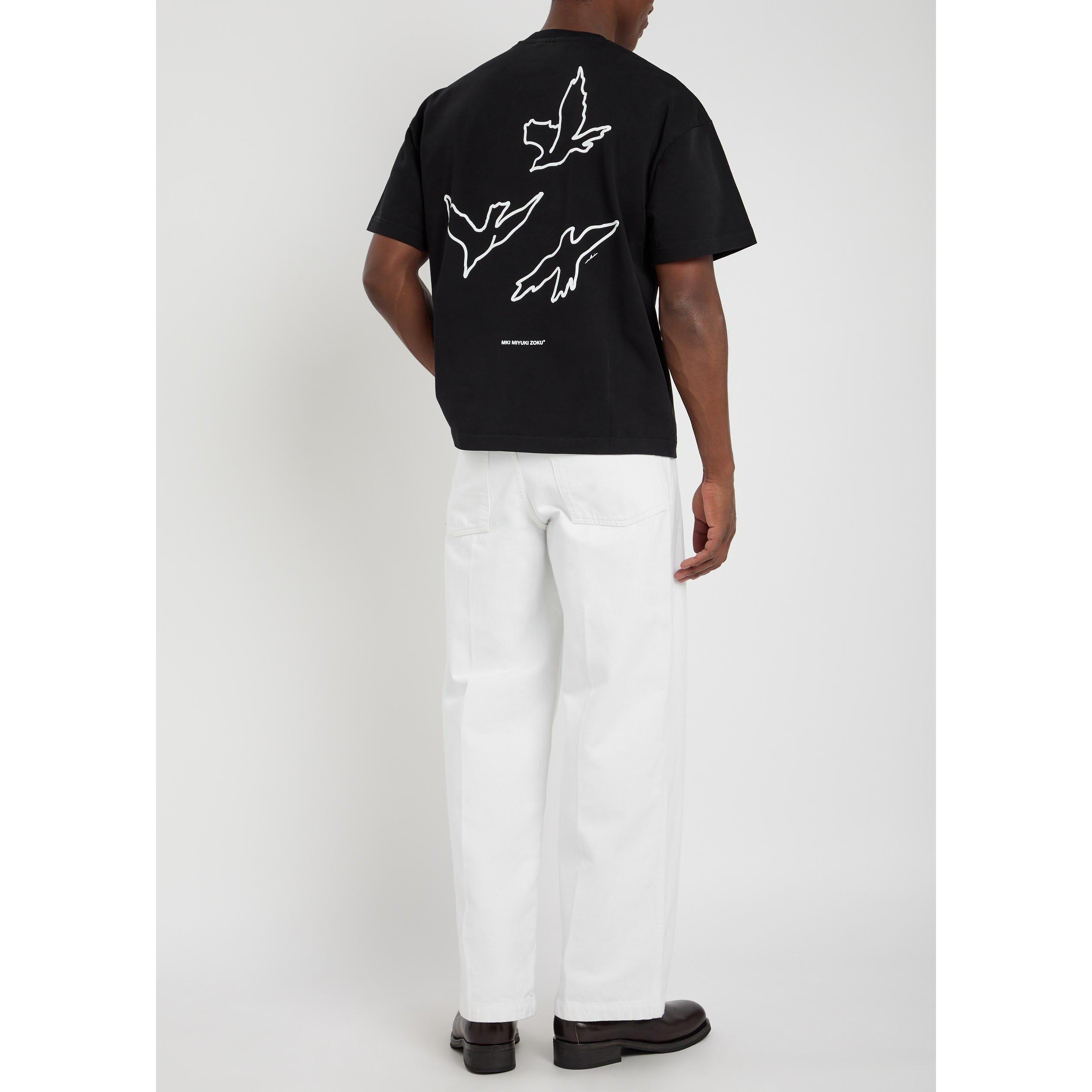 BLACK - MKI MIYUKI ZOKU - Men's Flight Cotton Crew-Neck Short-Sleeve T-Shirt - 5