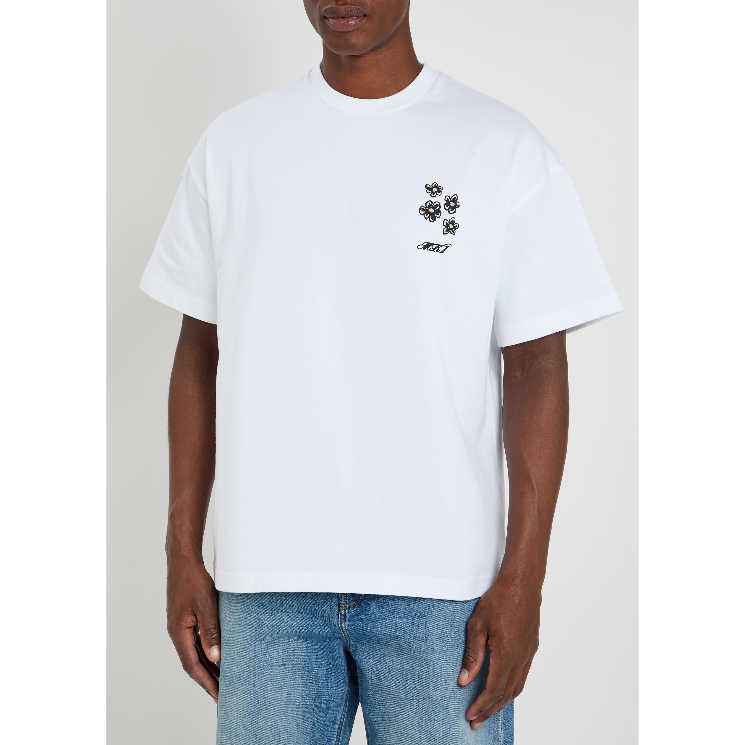 WHITE - MKI MIYUKI ZOKU - Men's Hibiscus Cotton T-Shirt - 2
