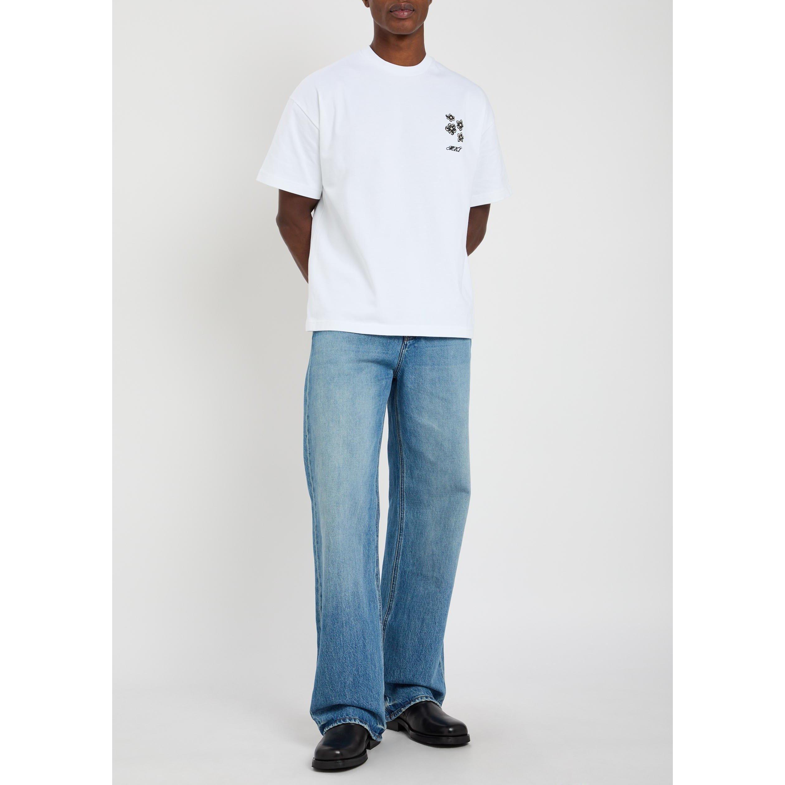 WHITE - MKI MIYUKI ZOKU - Men's Hibiscus Cotton T-Shirt - 5