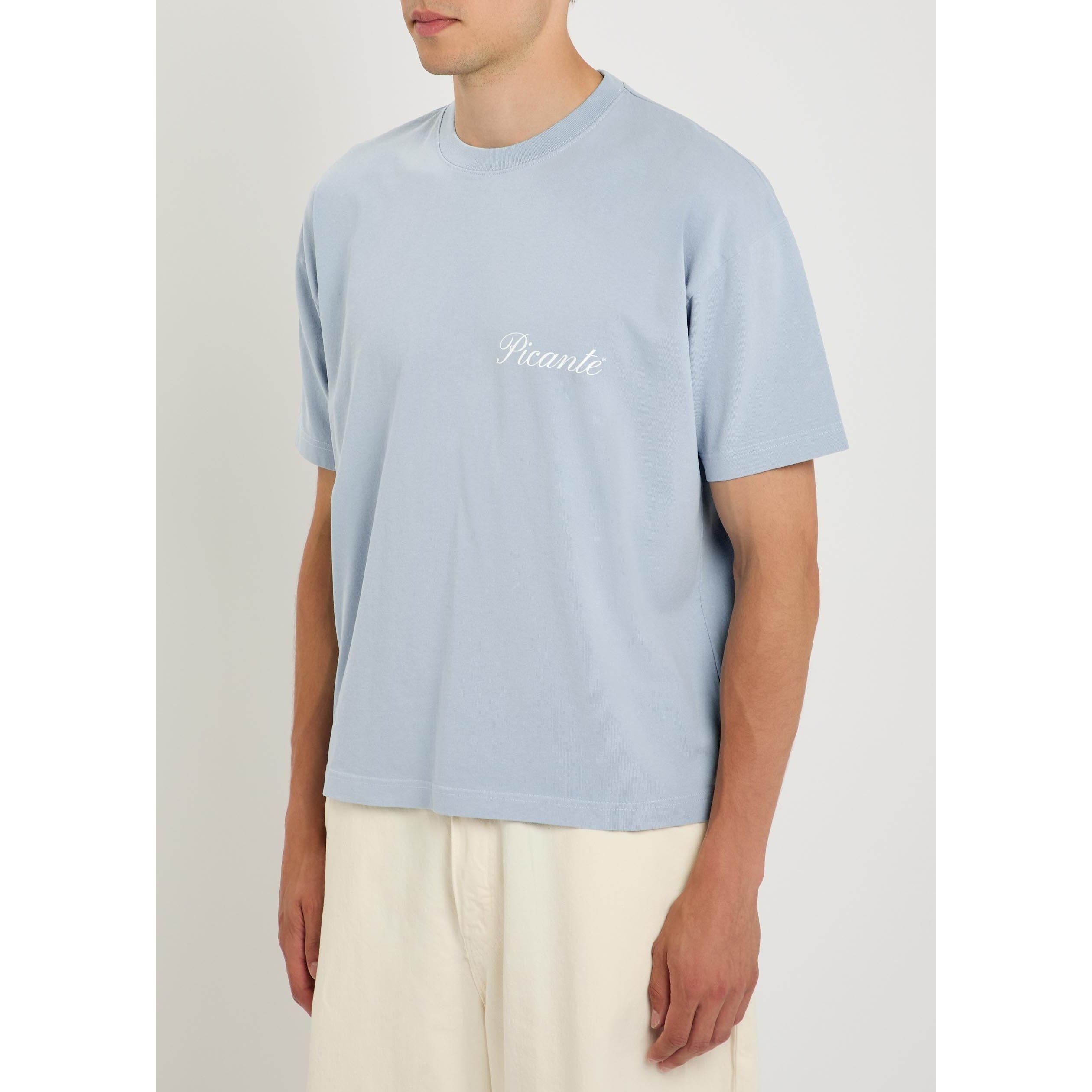 BLUE - PICANTE - Men's Tailor Cotton Oversized-Fit T-Shirt - 2