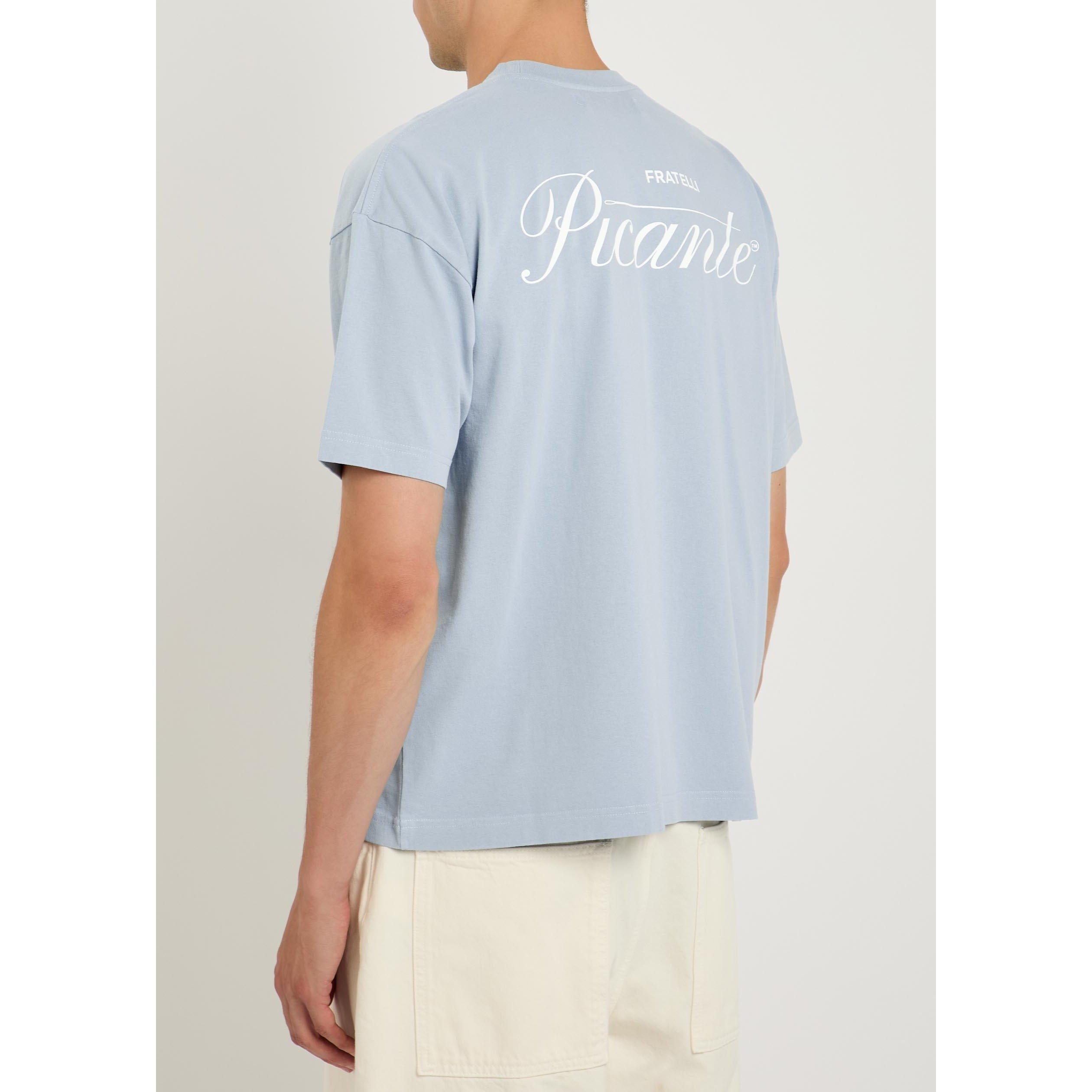 BLUE - PICANTE - Men's Tailor Cotton Oversized-Fit T-Shirt - 3