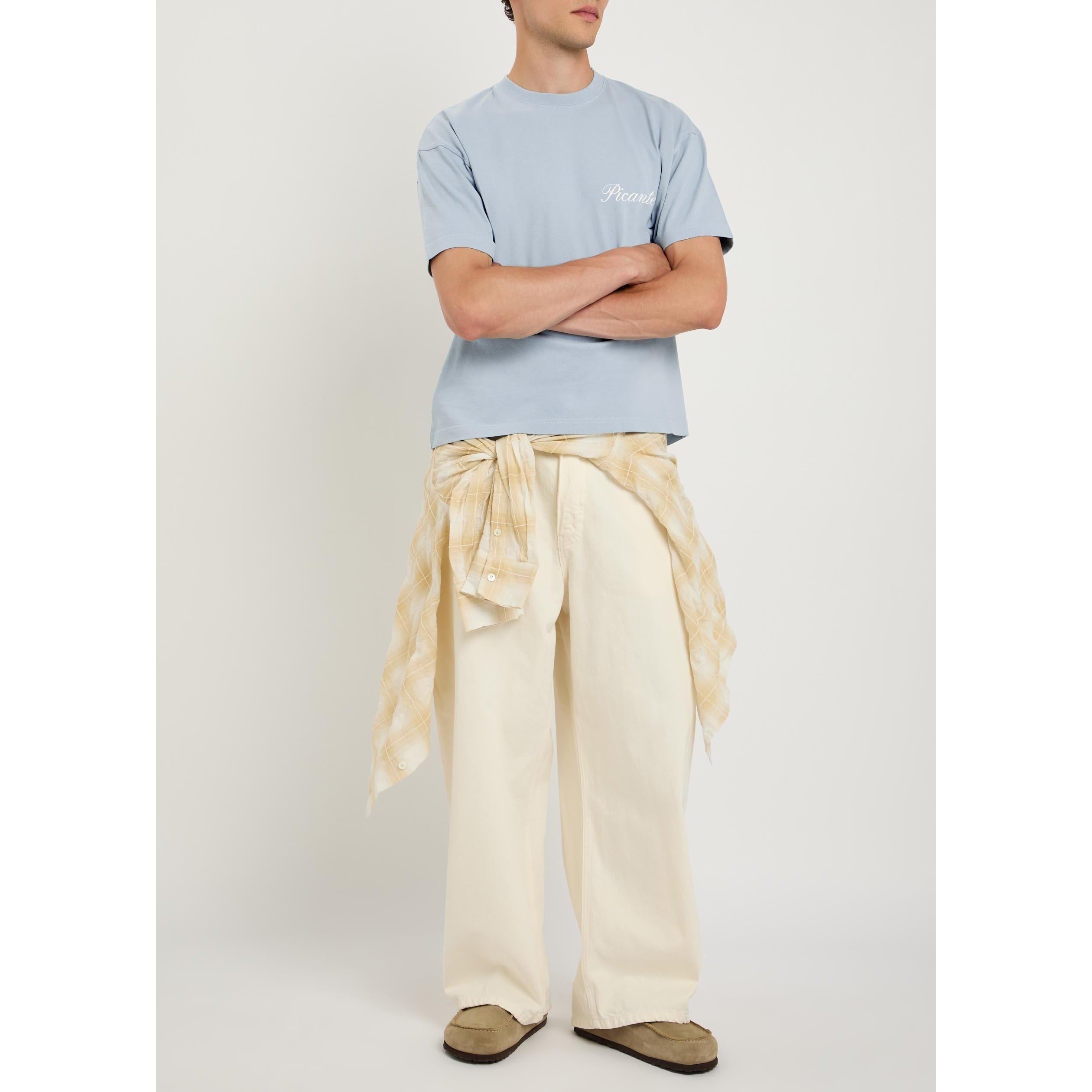 BLUE - PICANTE - Men's Tailor Cotton Oversized-Fit T-Shirt - 5