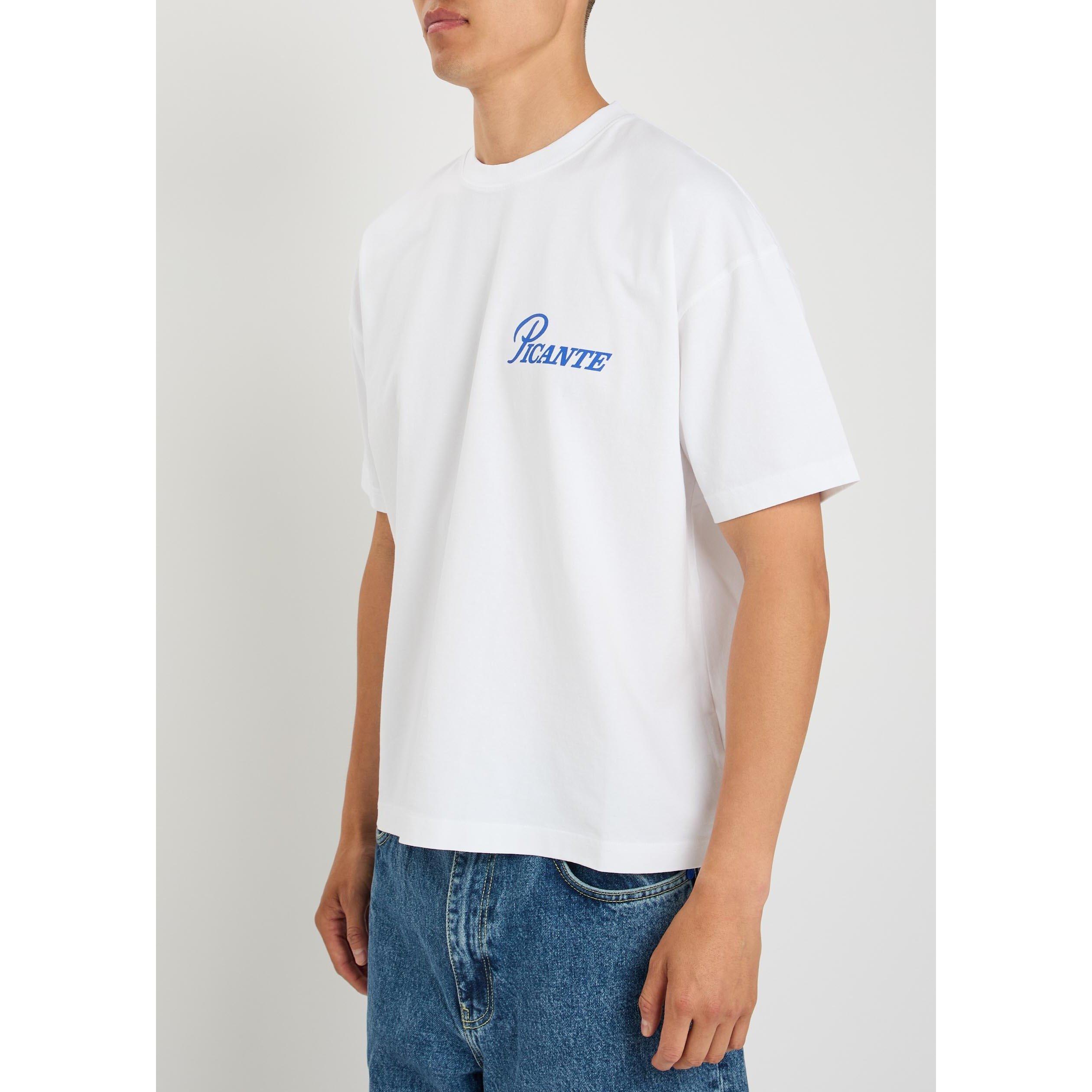 WHITE - PICANTE - Men's Record Cotton Oversized-Fit T-Shirt - 2