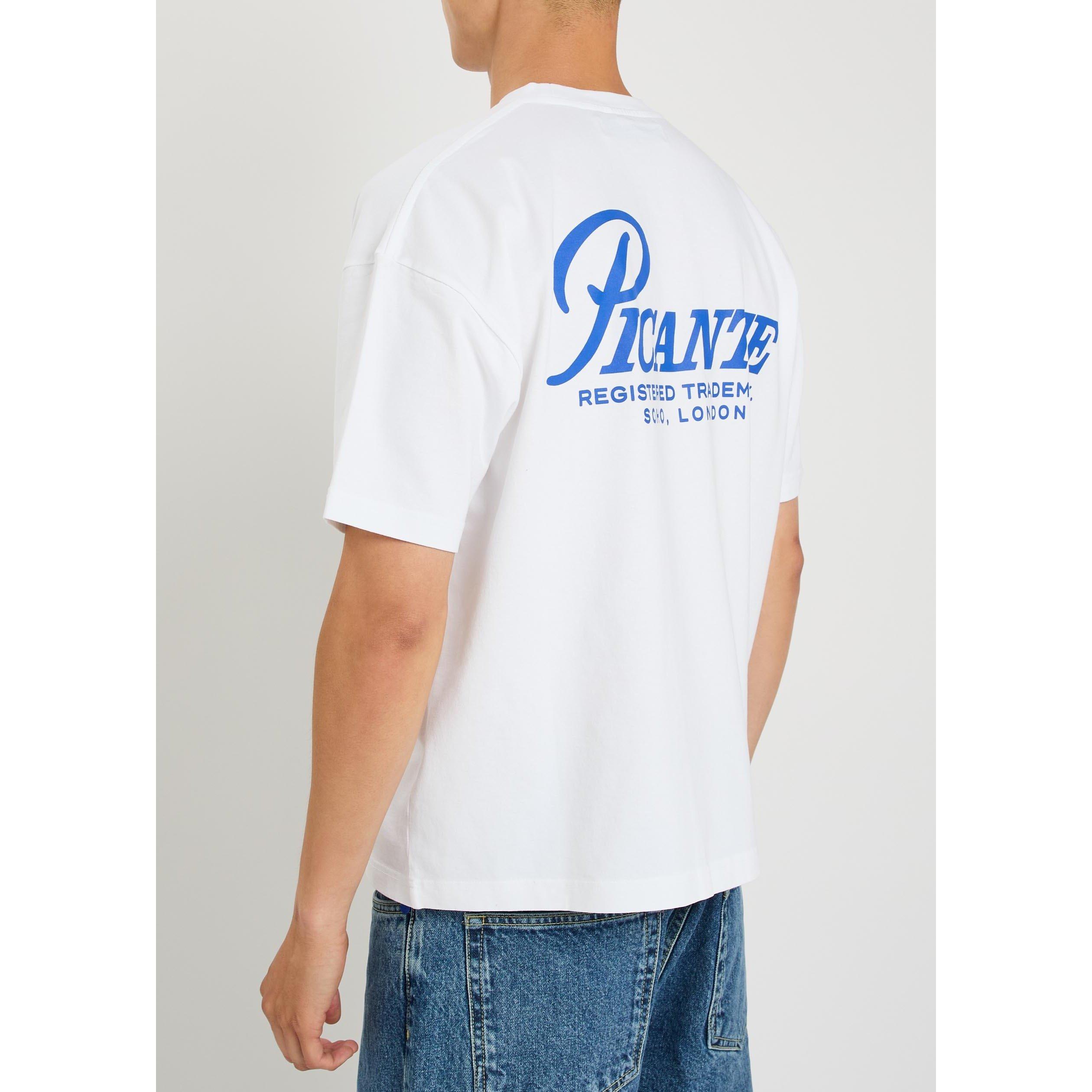 WHITE - PICANTE - Men's Record Cotton Oversized-Fit T-Shirt - 3