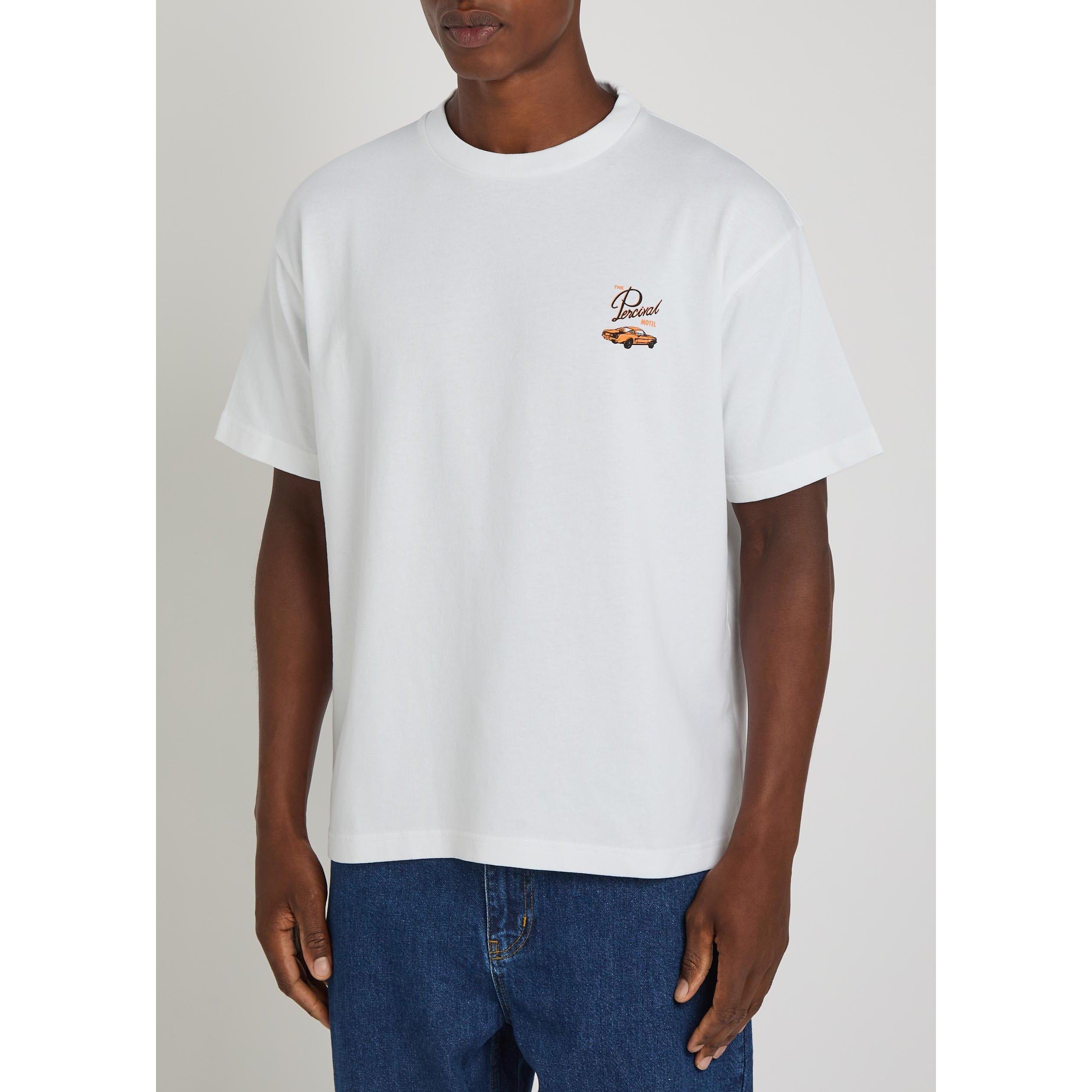 WHITE - Percival - Men's Graphic Cotton Short-Sleeve T-Shirt - 2