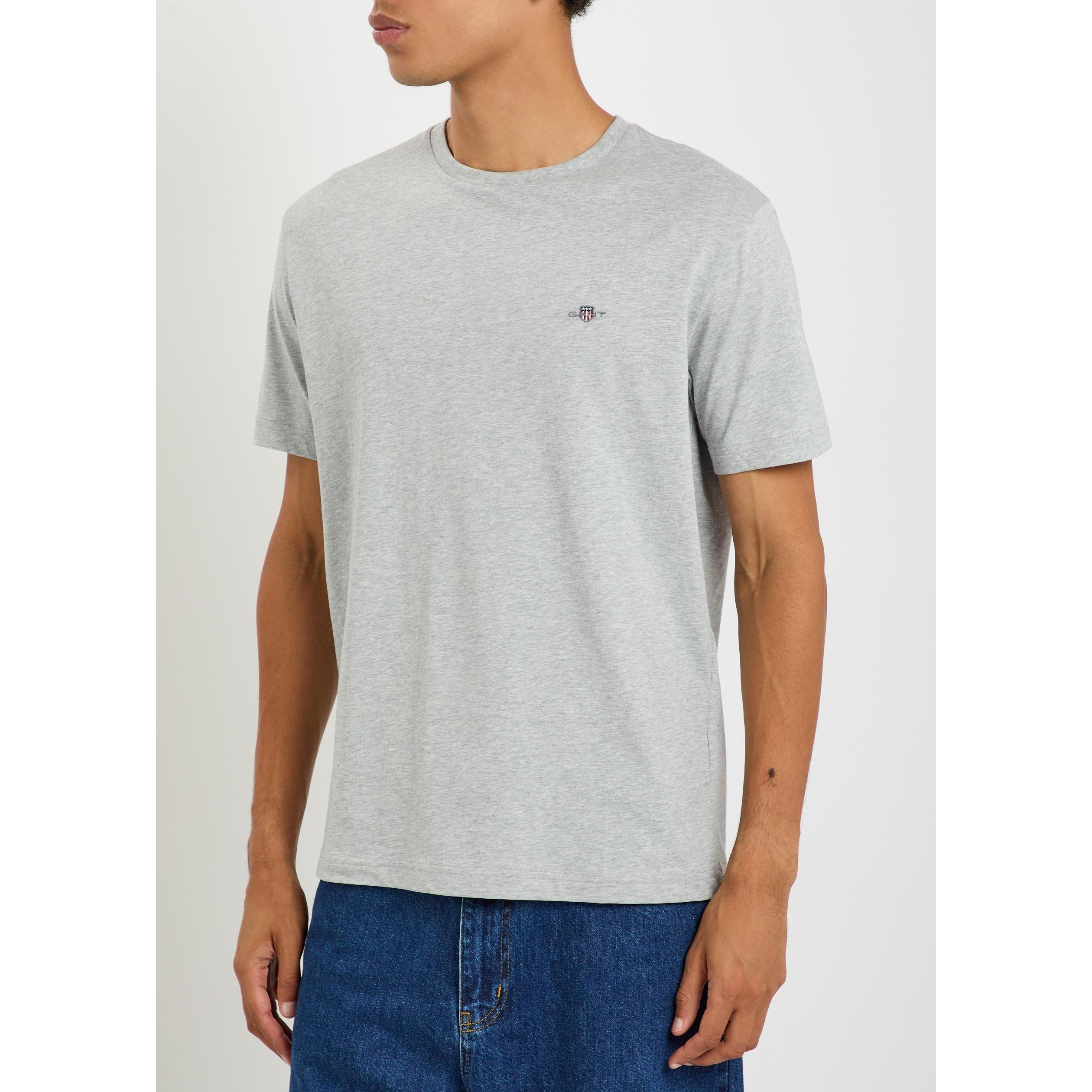 GREY - Gant - Men's Shield Logo Cotton T-Shirt - 2