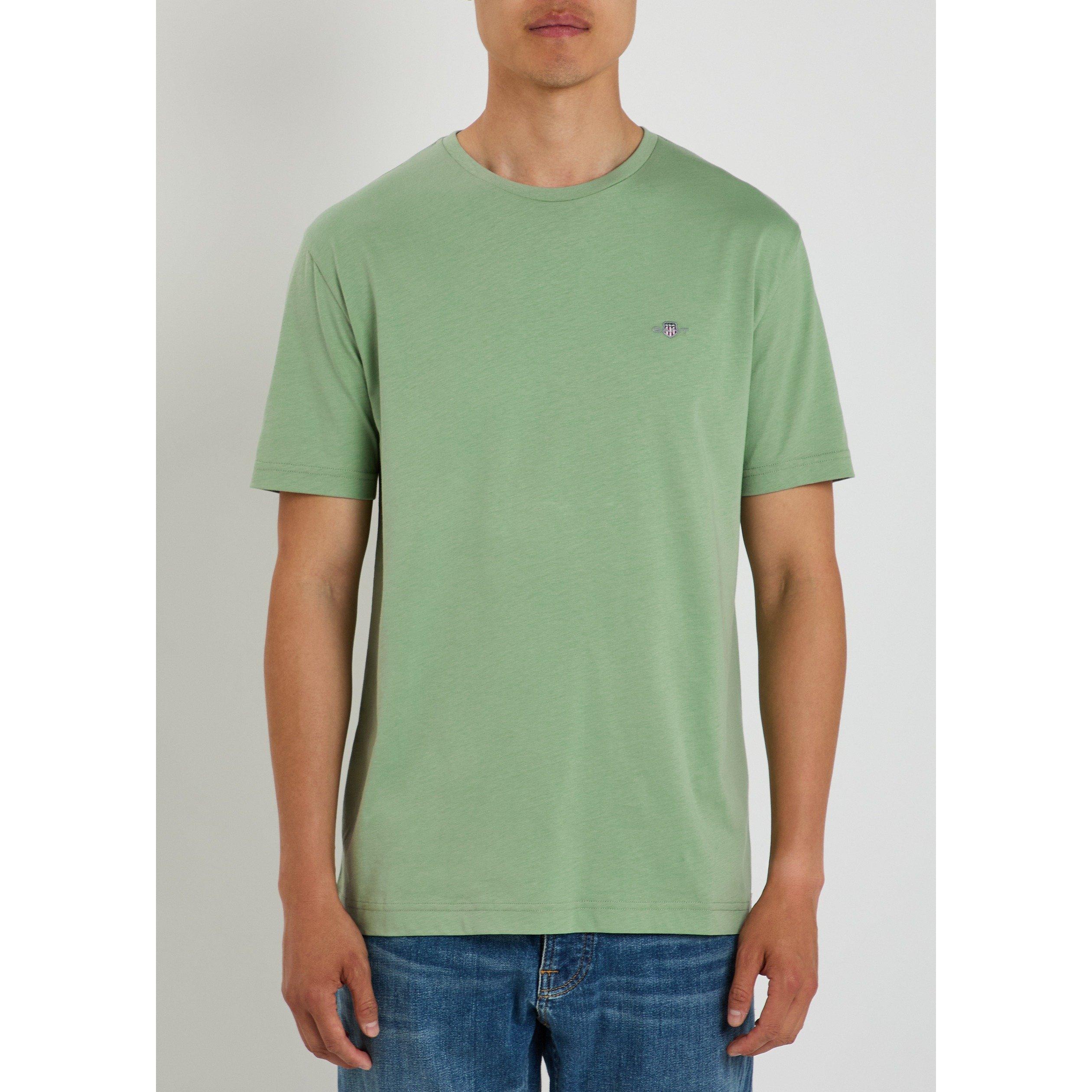 LIGHT GREEN - Gant - Men's Shield Logo Cotton Short-Sleeve T-Shirt - 2