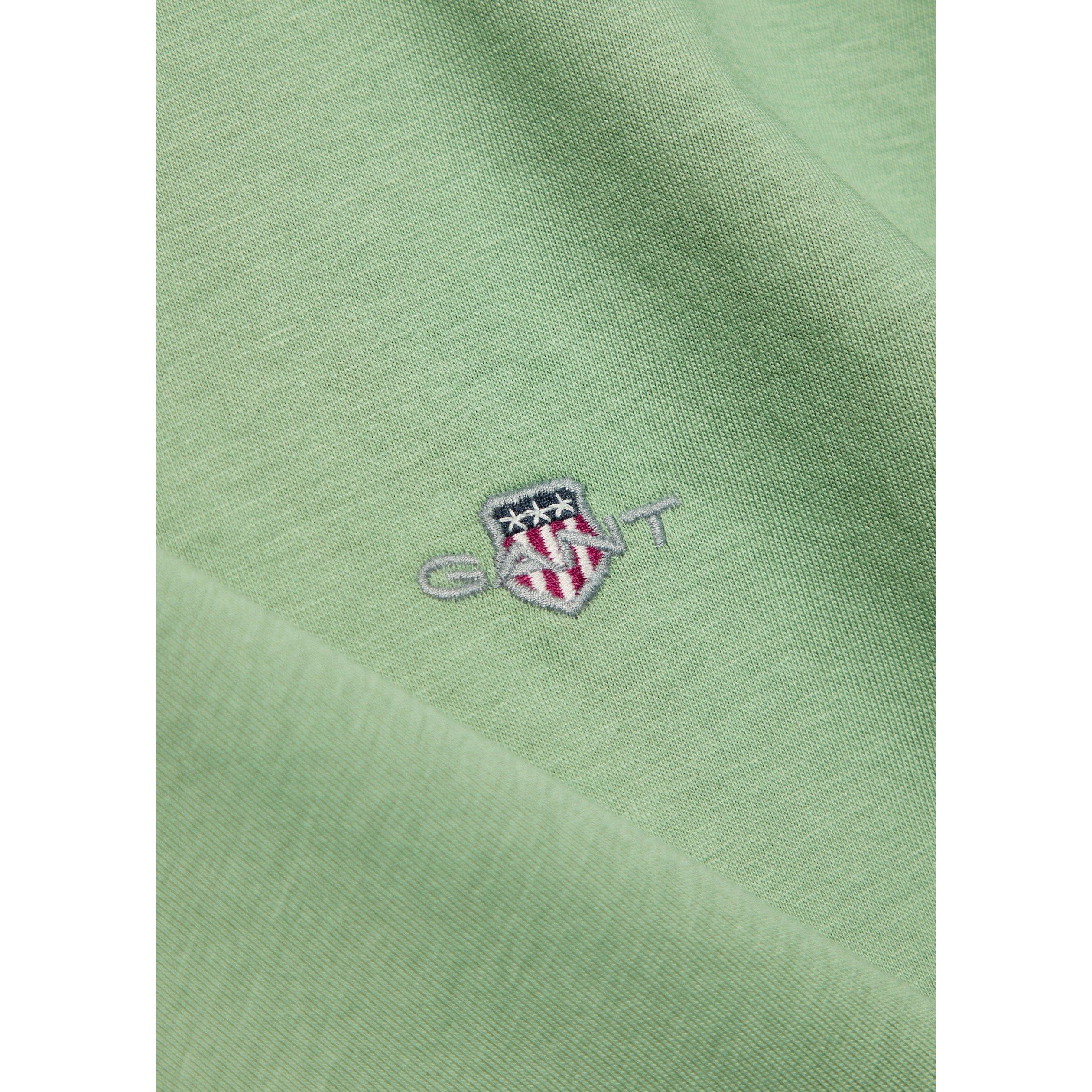 LIGHT GREEN - Gant - Men's Shield Logo Cotton Short-Sleeve T-Shirt - 4