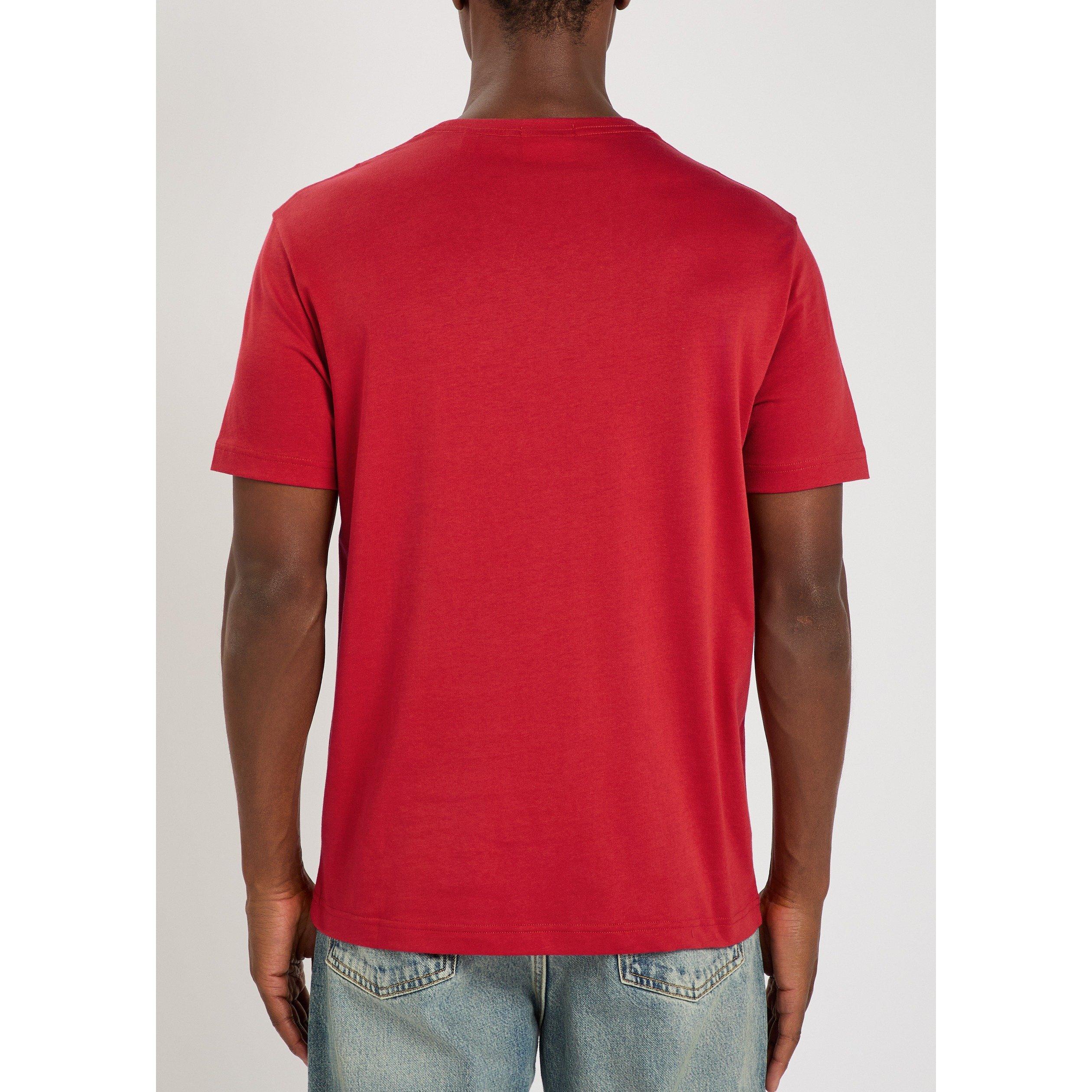 RED - Gant - Men's Shield Logo Cotton Short-Sleeve T-Shirt - 3