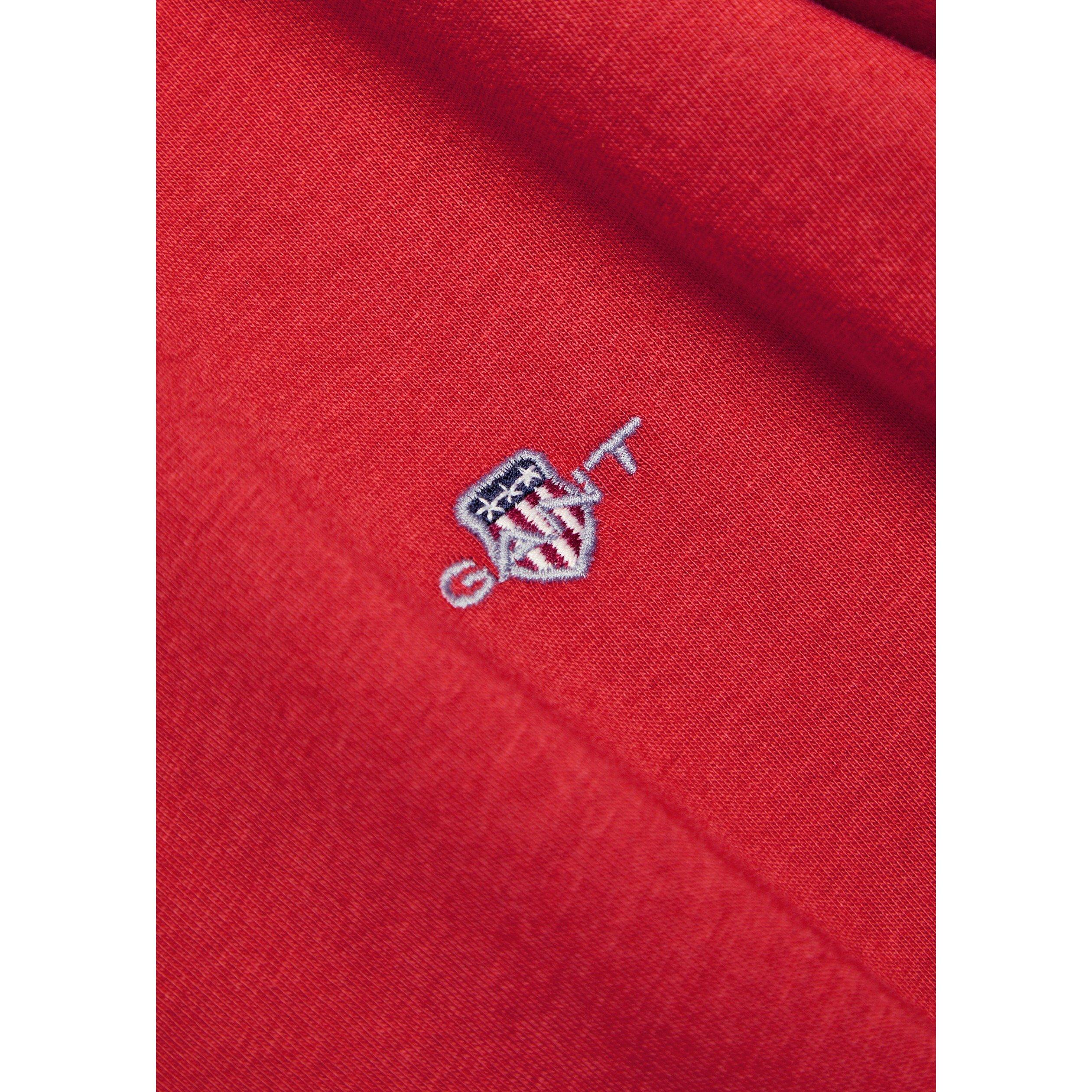 RED - Gant - Men's Shield Logo Cotton Short-Sleeve T-Shirt - 4