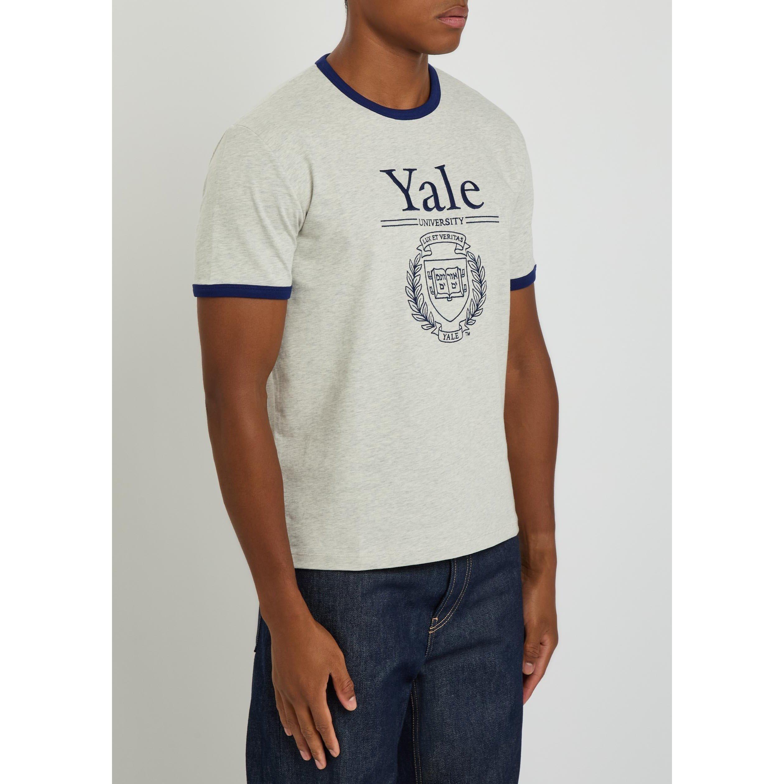 GREY - Gant - Men's Yale Short-Sleeve Cotton T-Shirt - 2