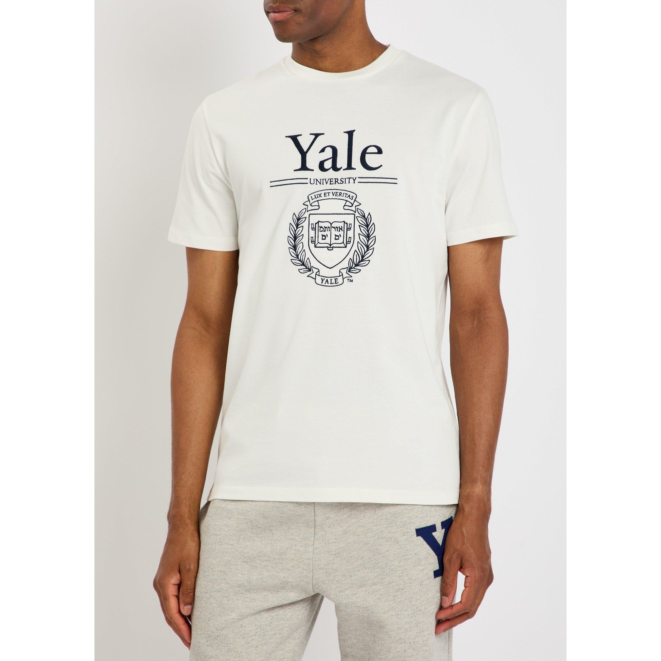 CREAM - Gant - Men's Yale Cotton Short-Sleeve Crew-Neck T-Shirt - 2
