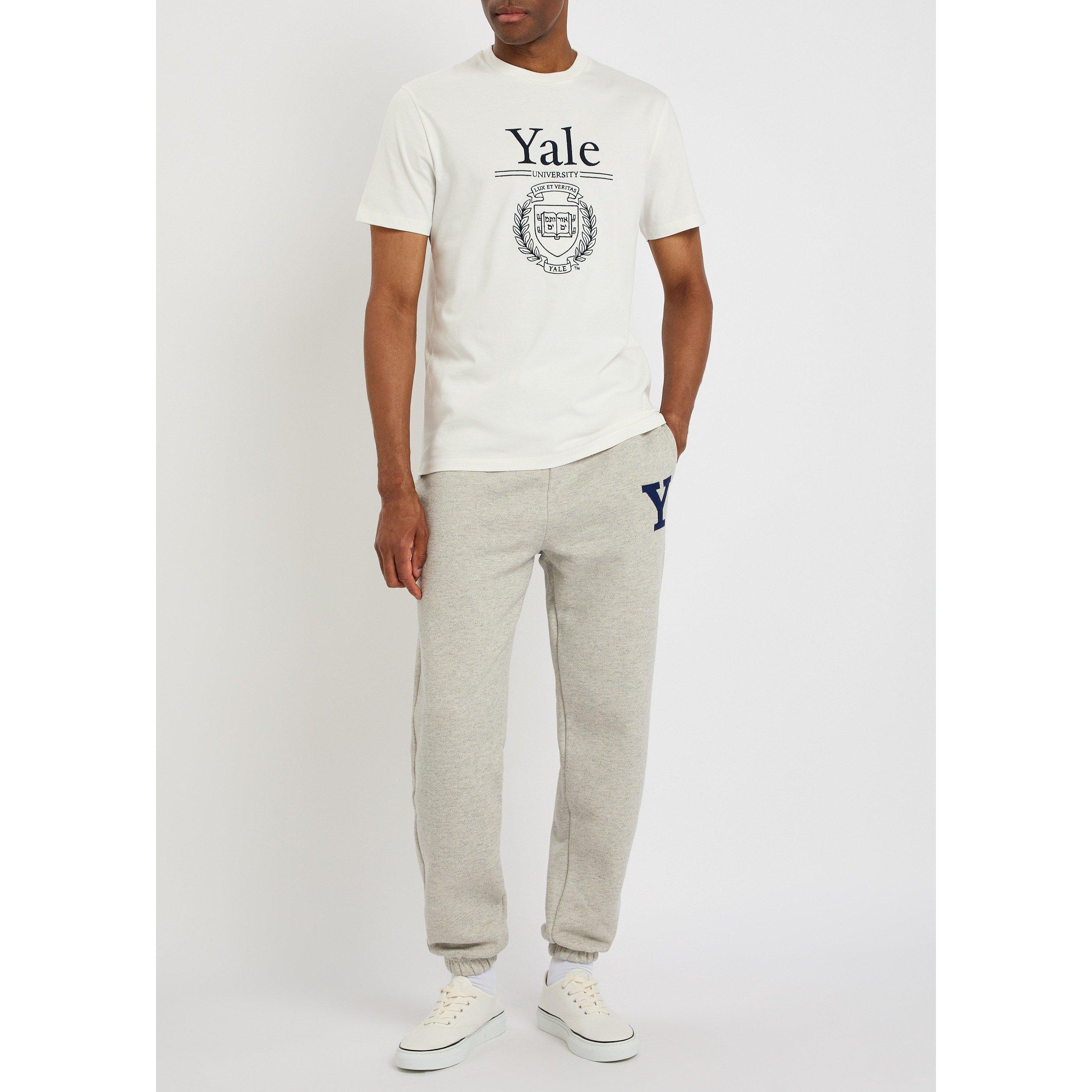 CREAM - Gant - Men's Yale Cotton Short-Sleeve Crew-Neck T-Shirt - 5