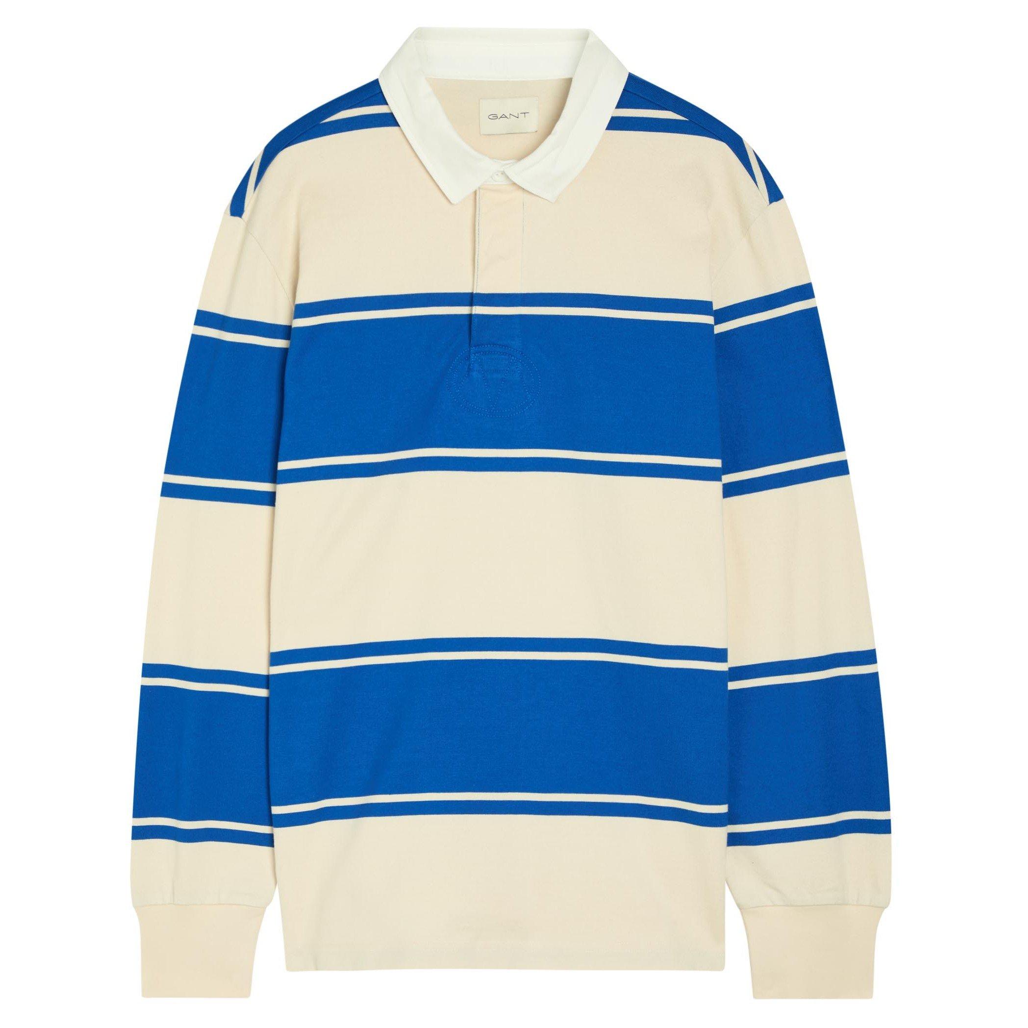 BLUE AND OTHER - Gant - GANT STRIPED RUGBY SHIRT LS