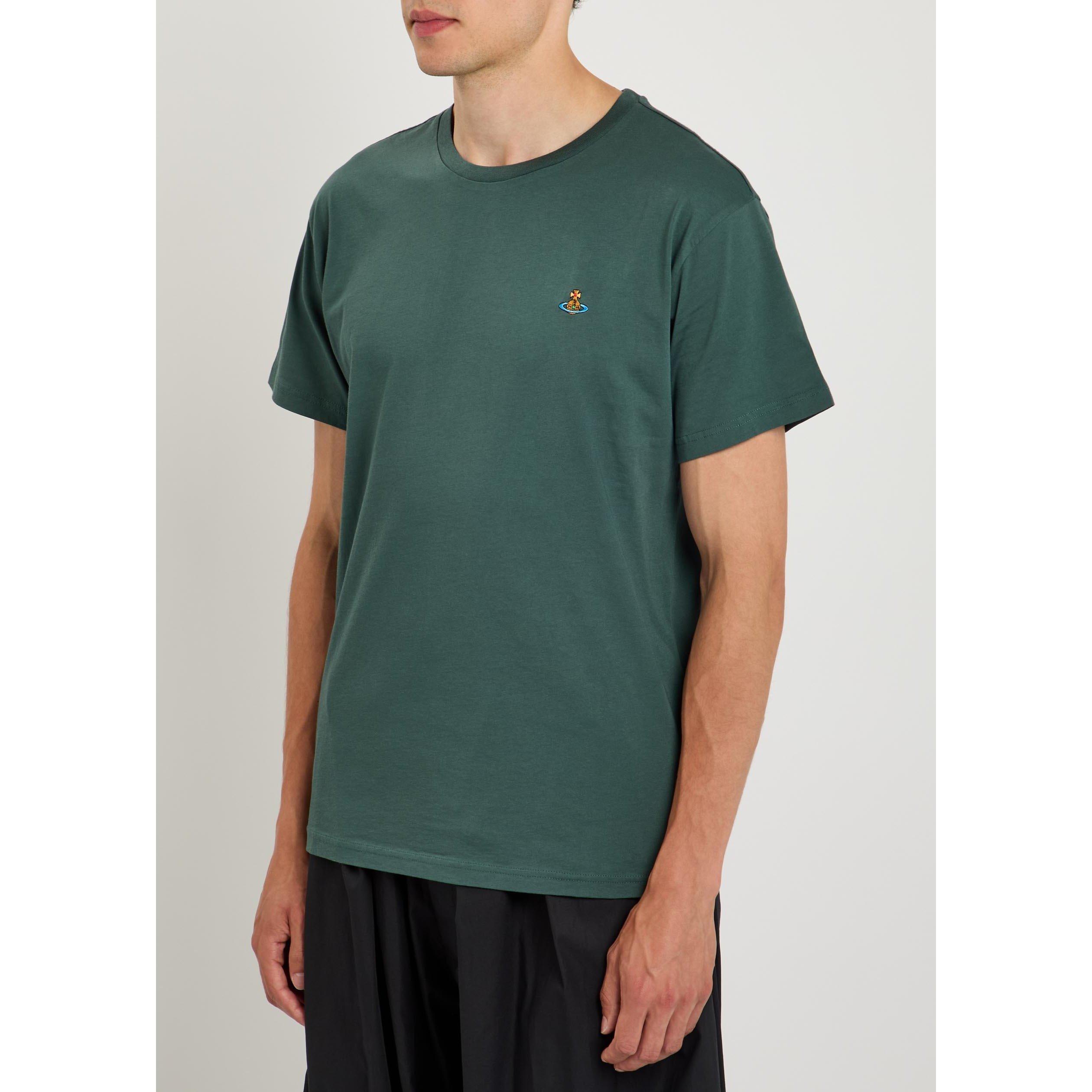 GREEN - Vivienne Westwood - Men's Classic Orb Cotton Crew-Neck T-Shirt - 2