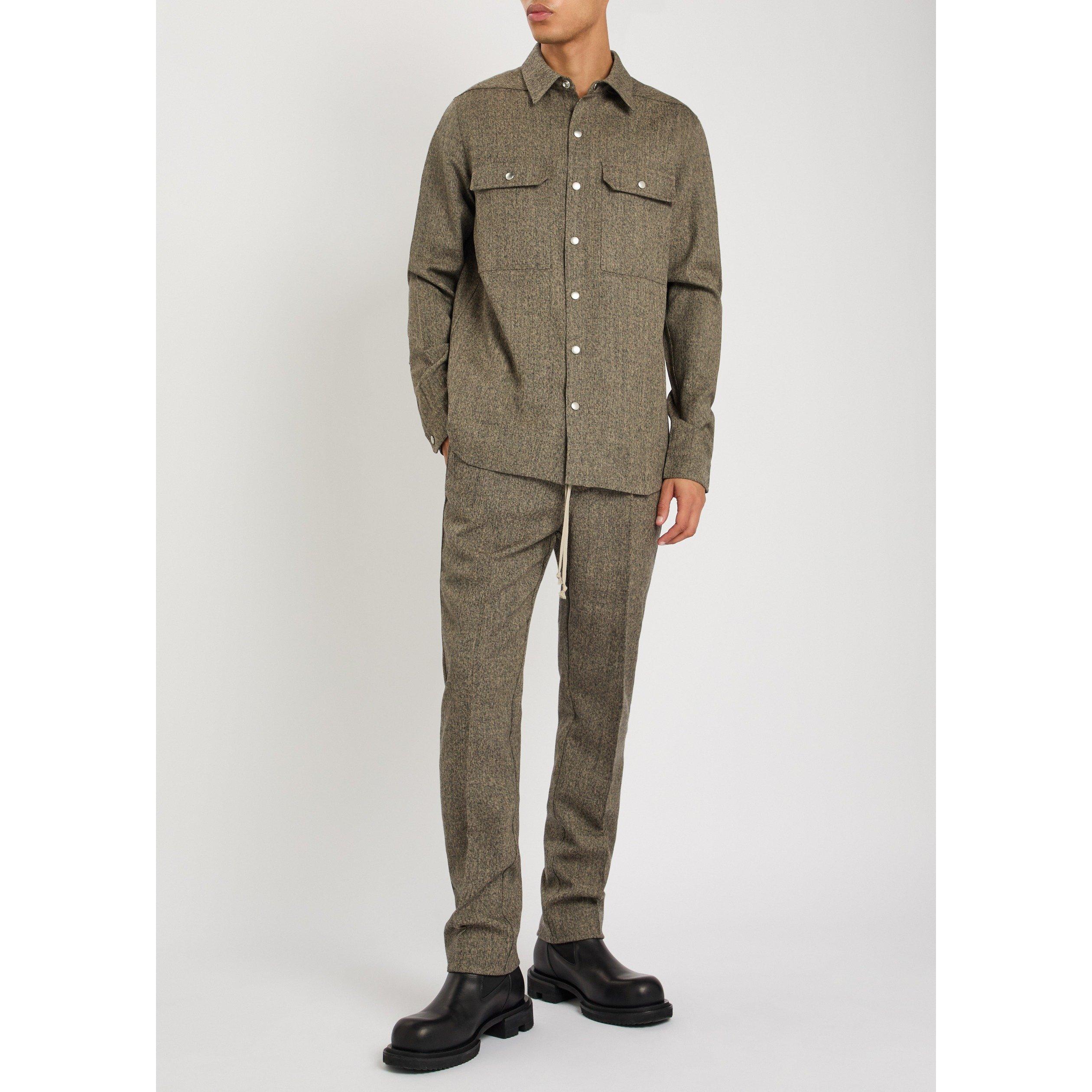 BLACK - Rick Owens - Men's Slim Long Wool Joggers - 5