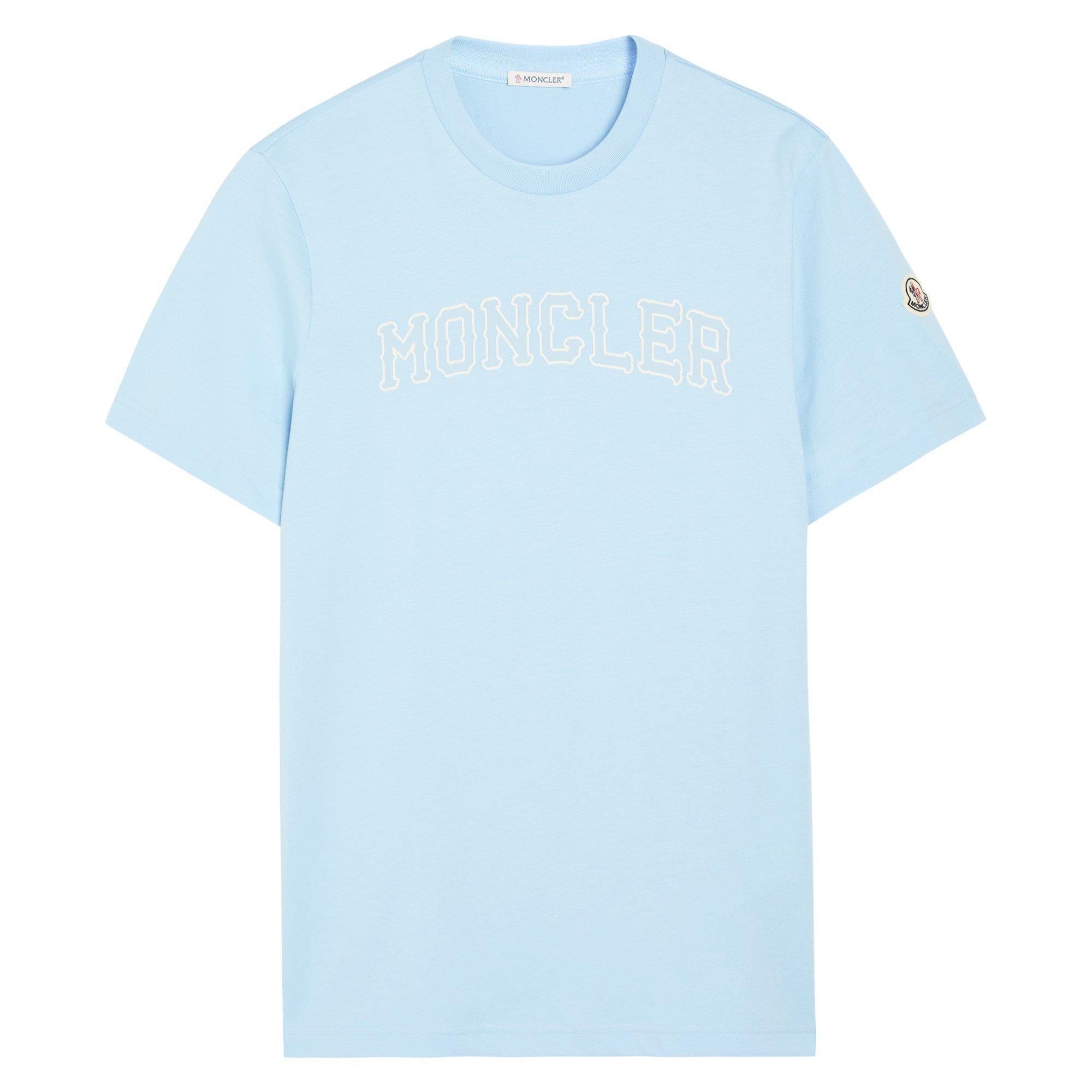 LIGHT BLUE - Moncler - MON GOTHIC SCRIPT TEE SS - 1