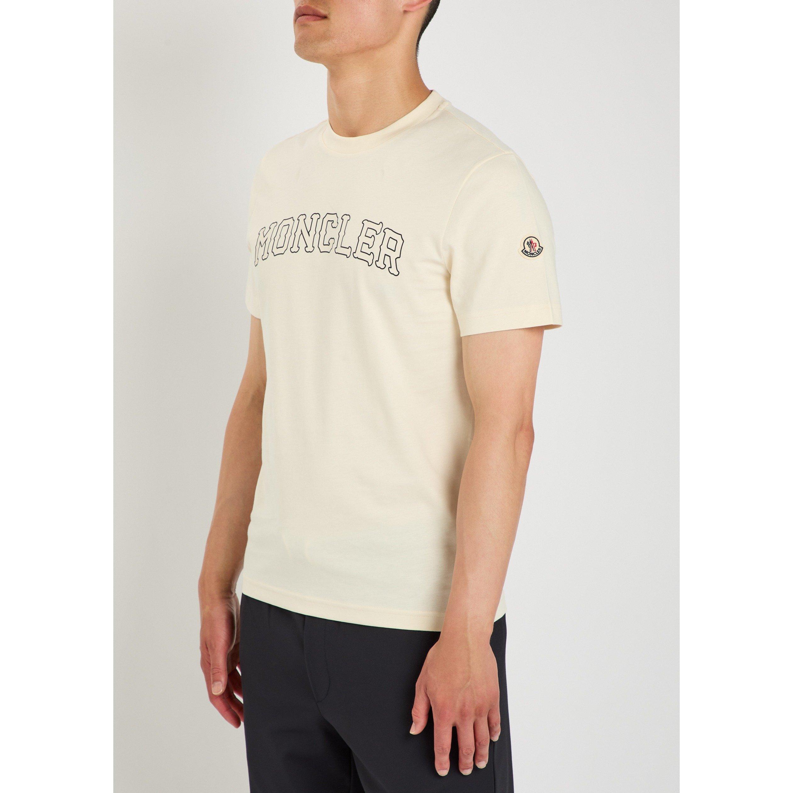 MULTICOLOURED 1 - Moncler - Men's Gothic Script Cotton Crew-Neck Short-Sleeve T-Shirt - 2