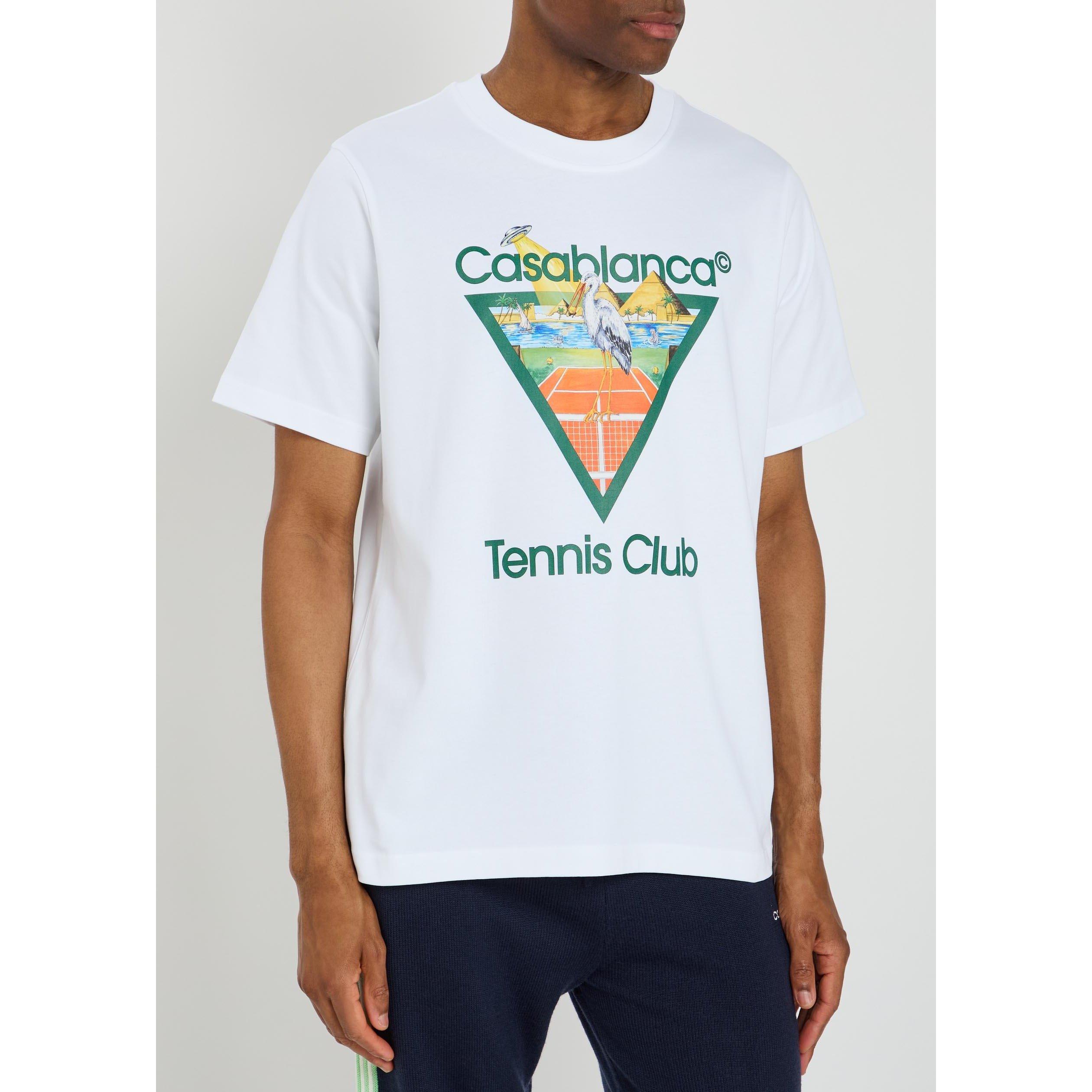 WHITE - Casablanca - Men's Casa Tennis Club Graphic Cotton T-Shirt - 2