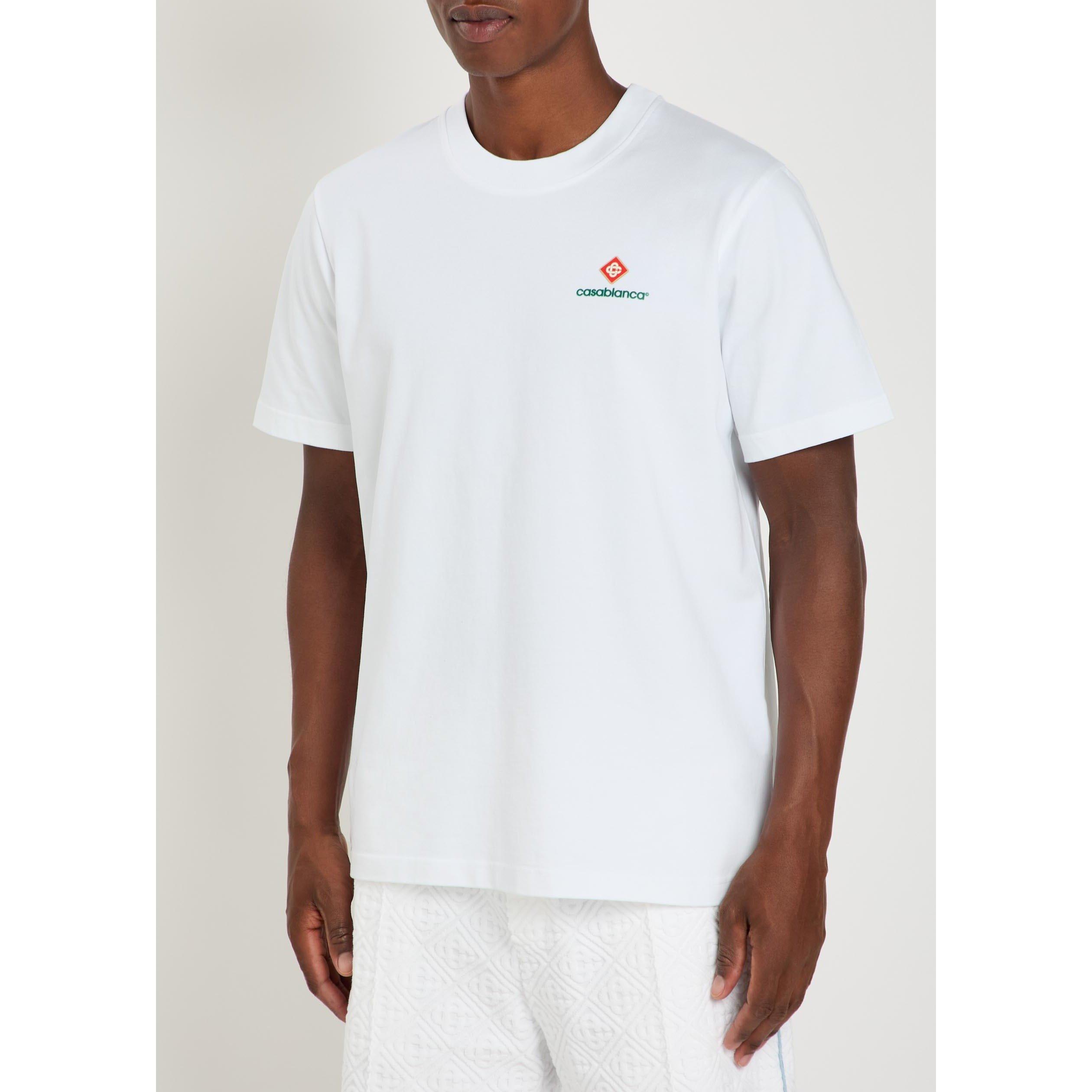WHITE - Casablanca - Men's Small Logo Cotton Short-Sleeve Relaxed-Fit T-Shirt - 2