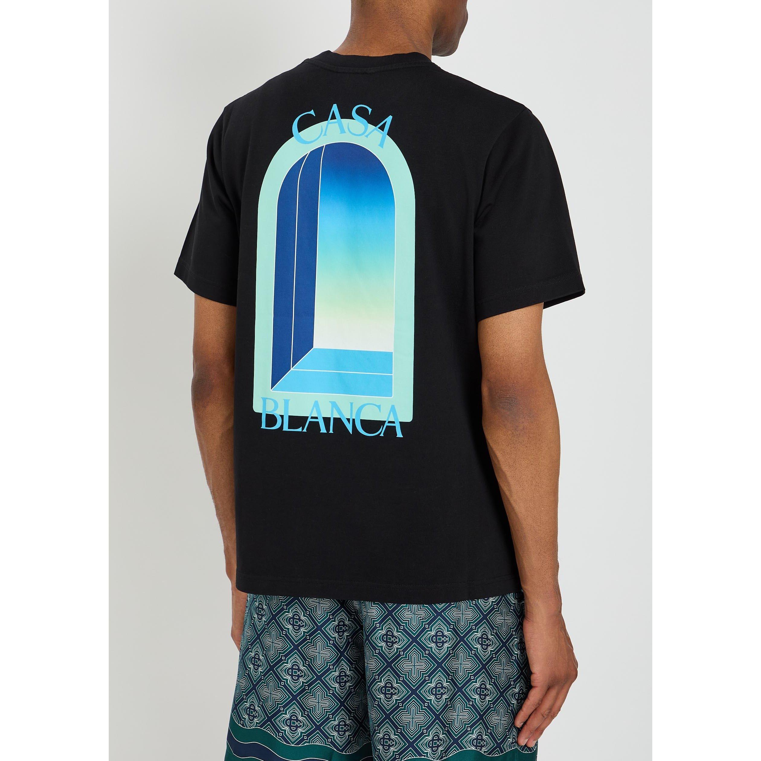 BLACK - Casablanca - Men's Casa Window Cotton Short-Sleeve T-Shirt - 3