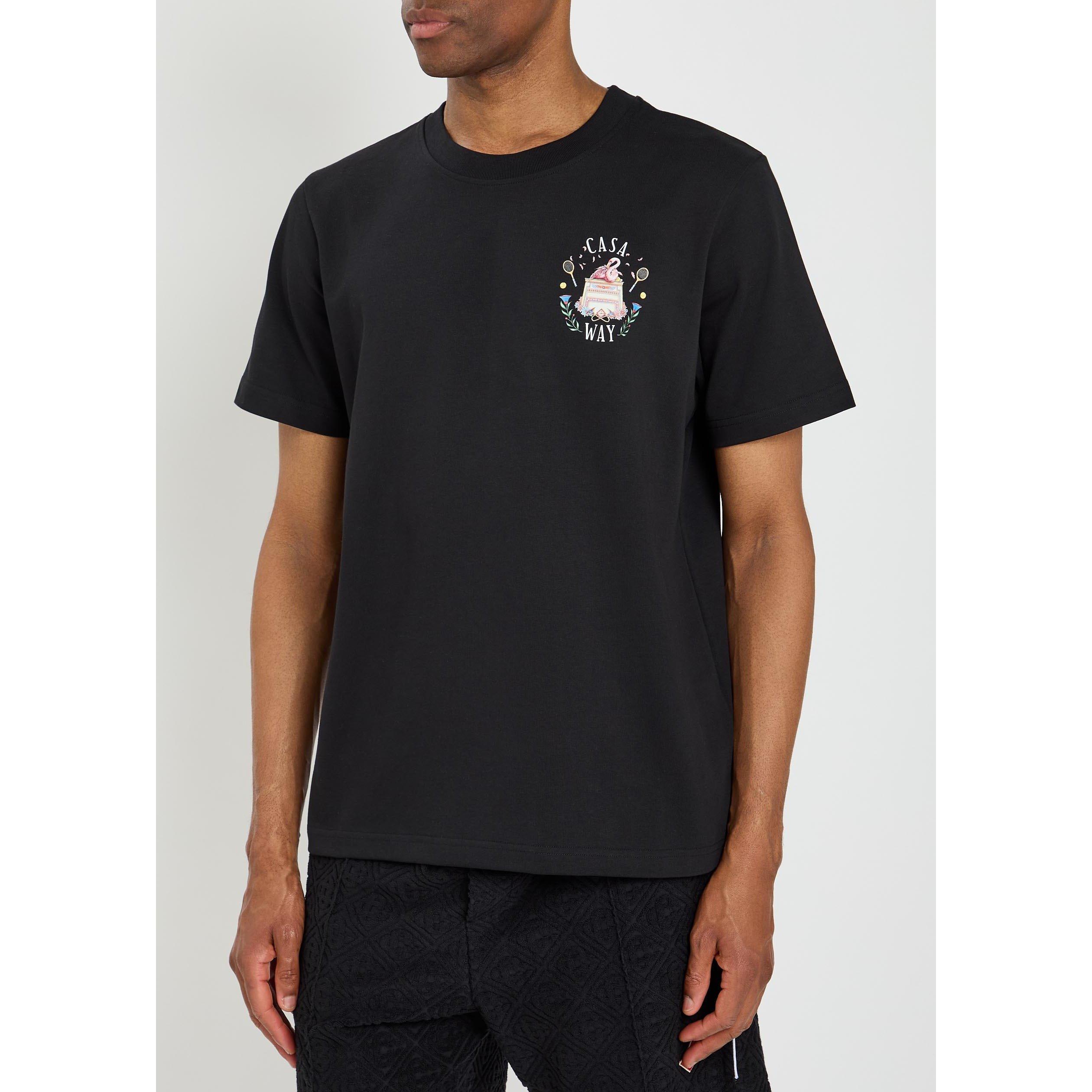 BLACK - Casablanca - Men's Casa Way Graphic Cotton Short-Sleeve T-Shirt - 2