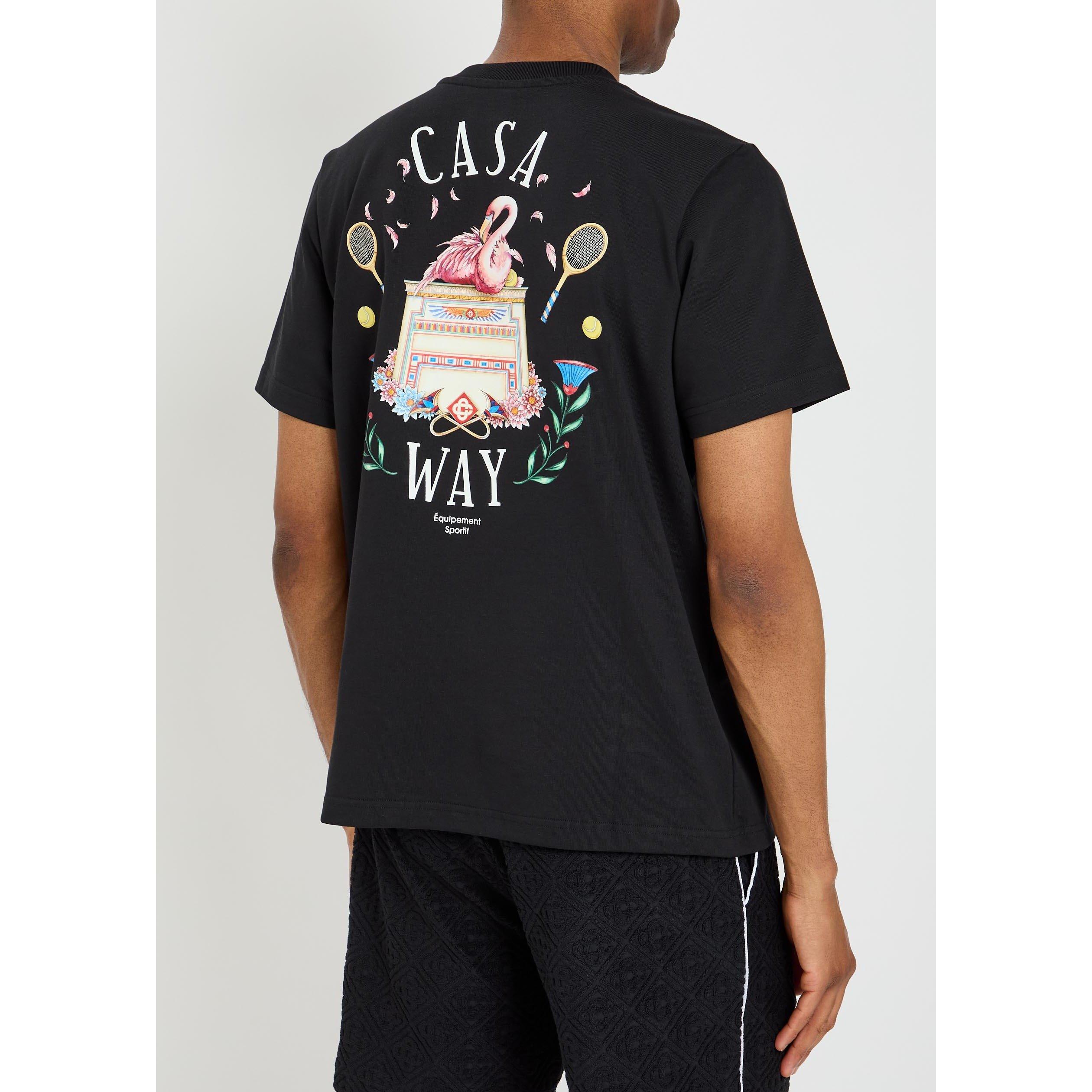BLACK - Casablanca - Men's Casa Way Graphic Cotton Short-Sleeve T-Shirt - 3