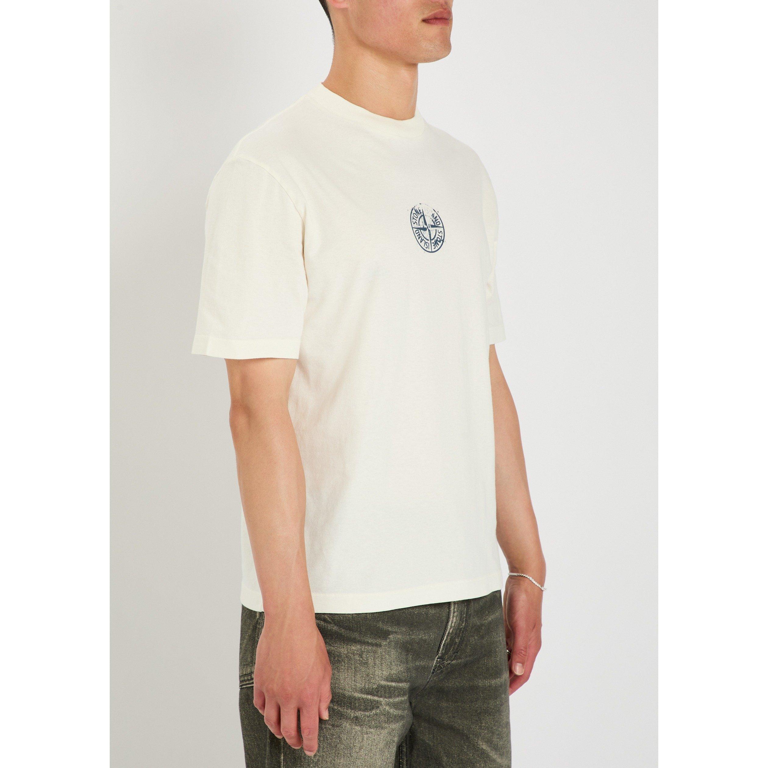 IVORY - Stone Island - Men's Graphic Short-Sleeve Cotton T-Shirt - 2