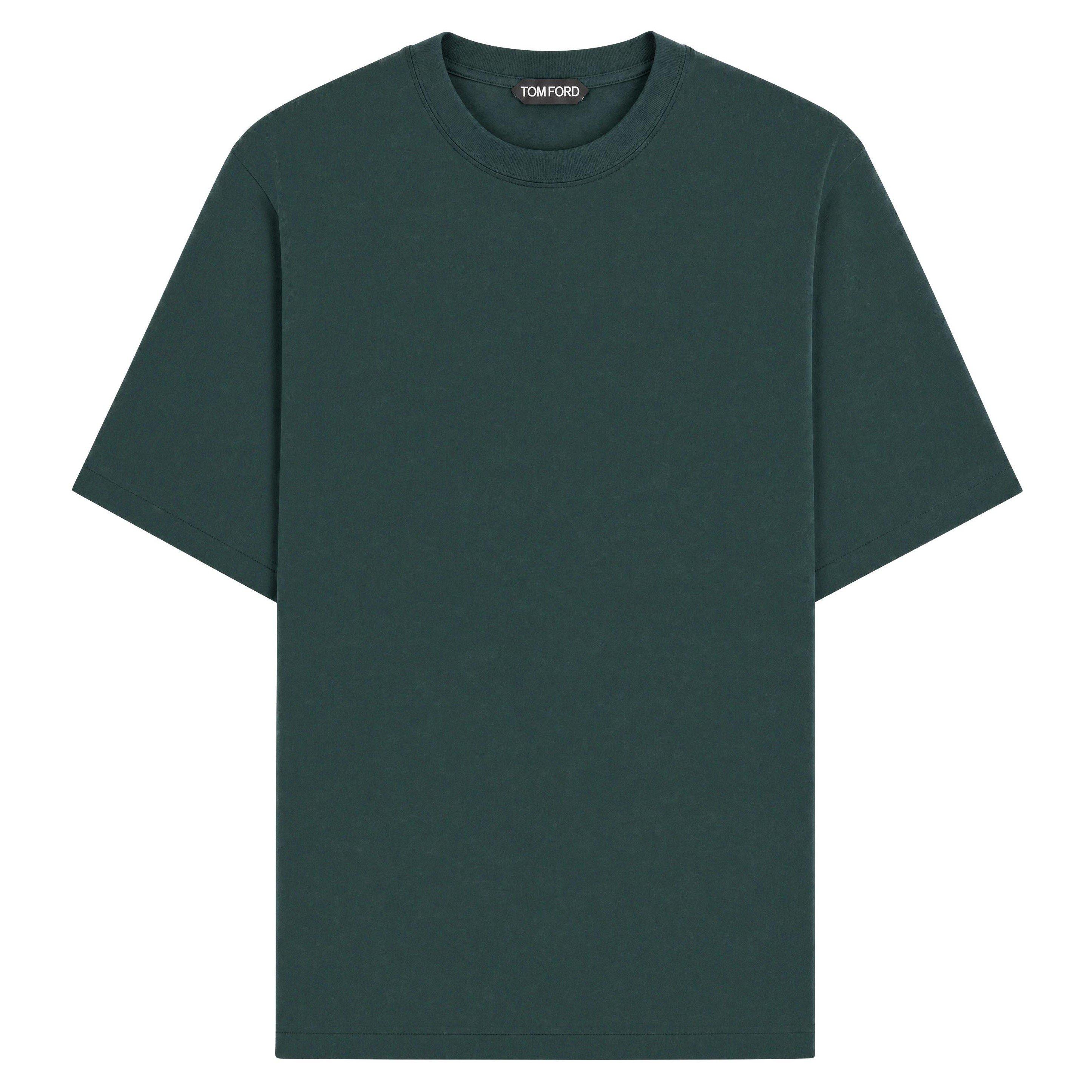 GREEN DARK - Tom Ford - TF lyocell cotton ss crew