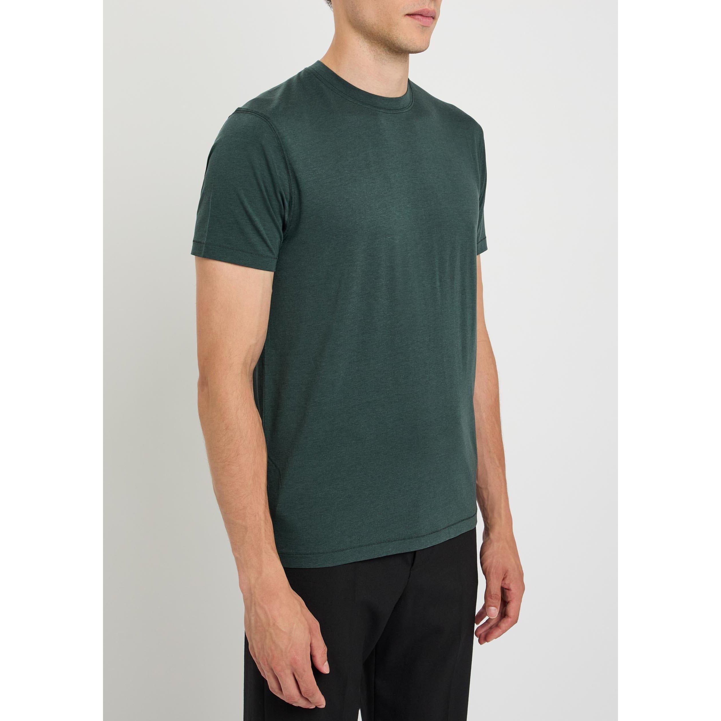 GREEN DARK - Tom Ford - TF lyocell cotton ss crew neck - 2
