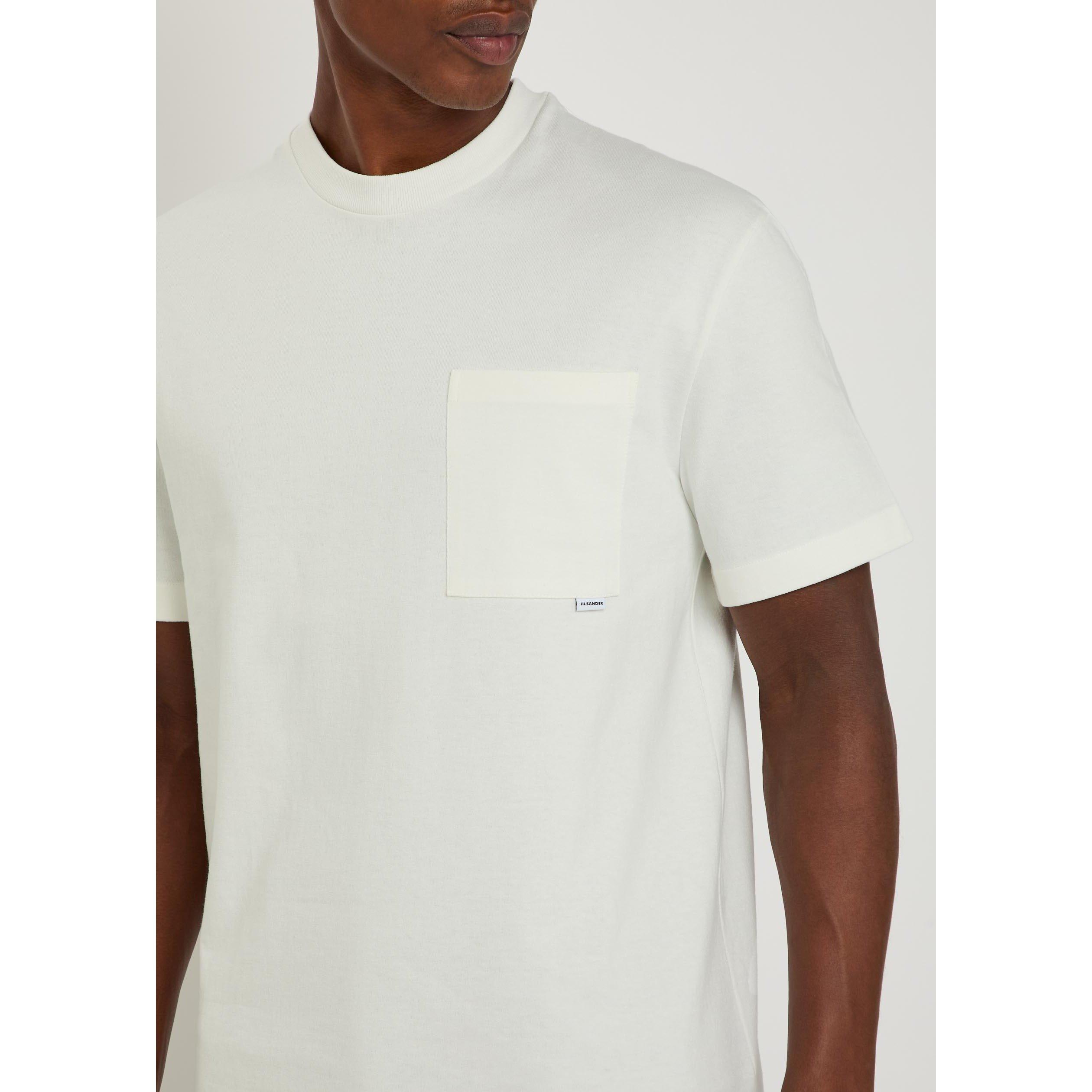WHITE - Jil Sander - Men's Cotton Short-Sleeve Pocket T-Shirt - 4