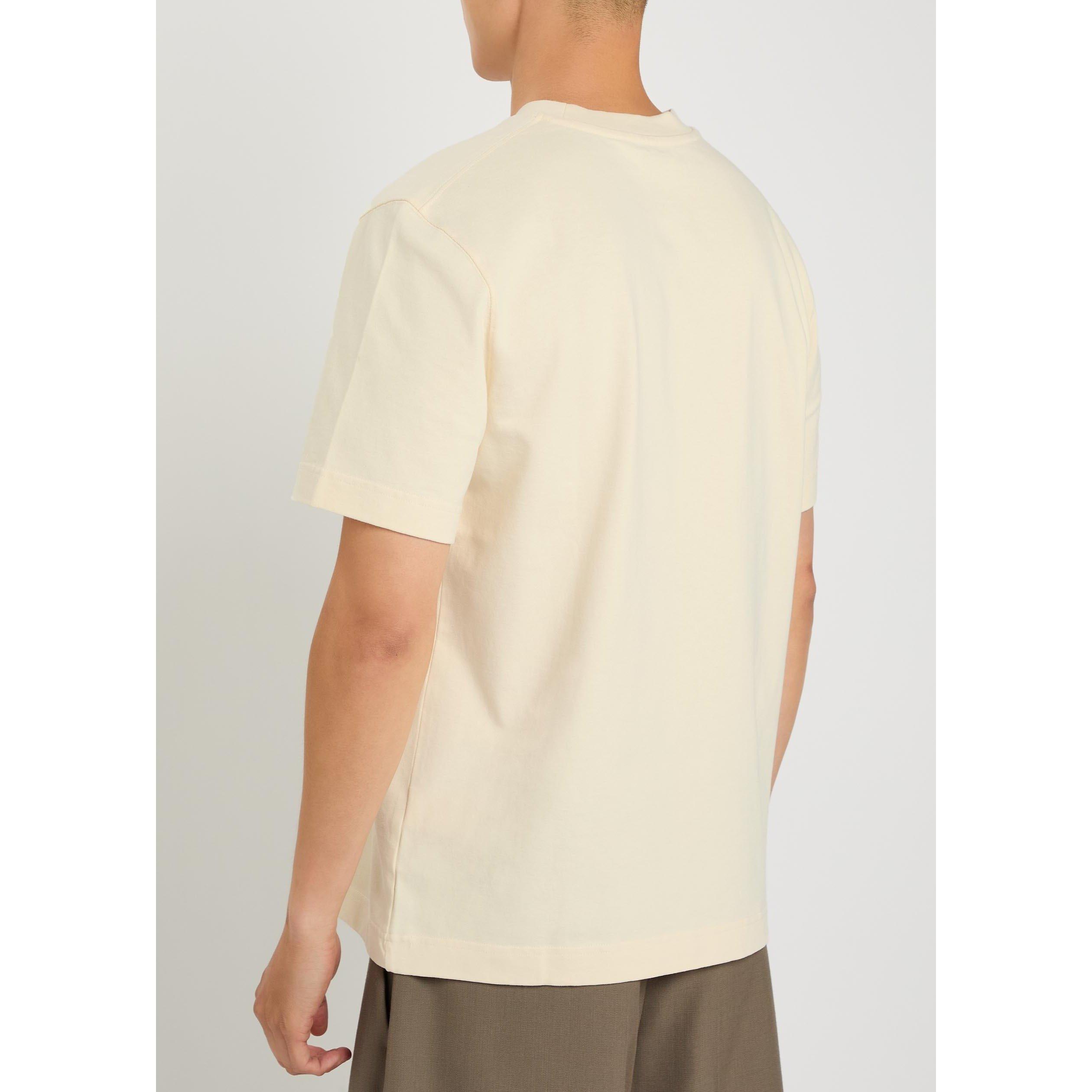 BEIGE - Jacquemus - Men's Gros Grain Cotton Short-Sleeve Crew-Neck T-Shirt - 3