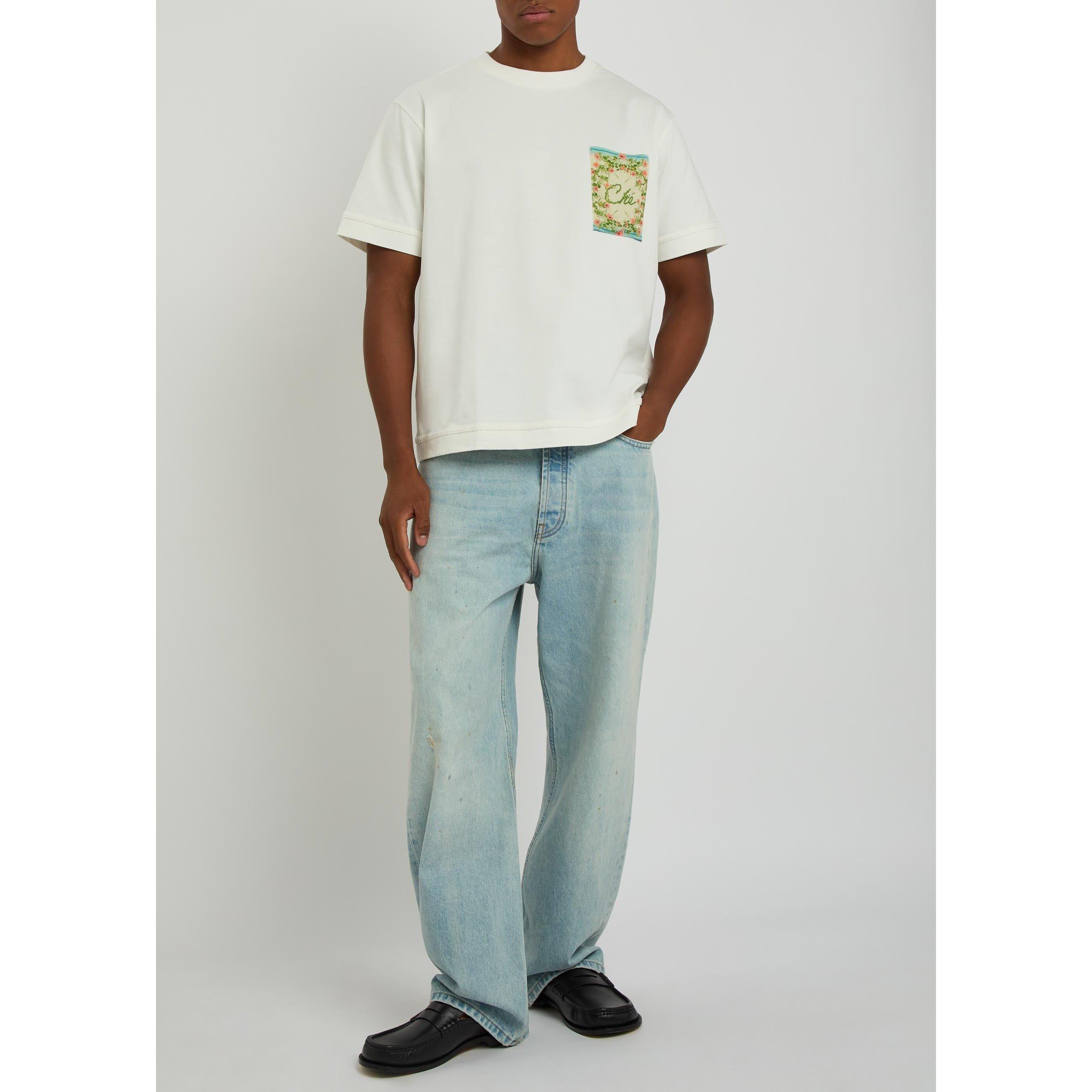 IVORY - Che - Men's Bloom Floral Short-Sleeve Cotton T-Shirt - 5