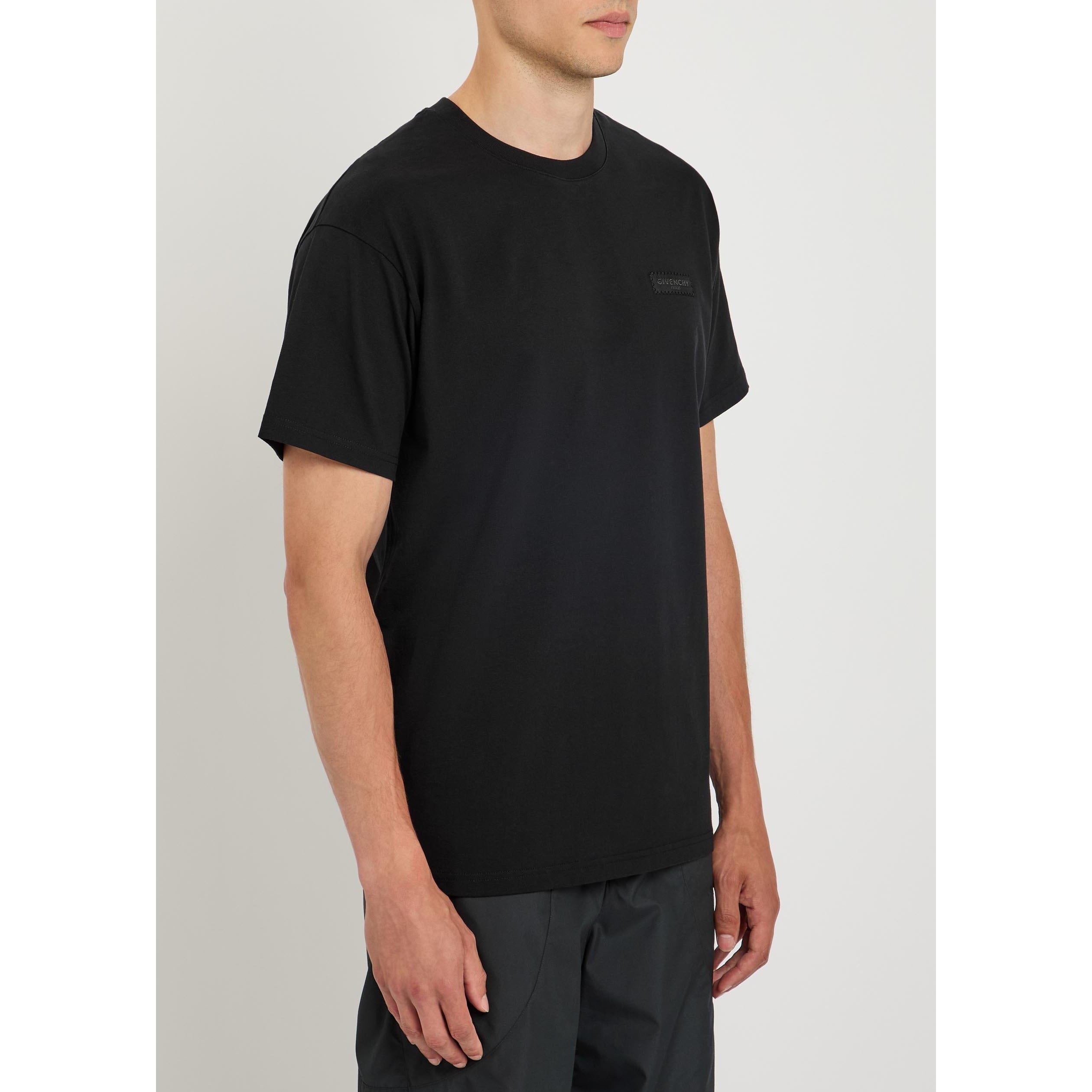BLACK - GIVENCHY - Men's Pocket Logo Cotton Crew-Neck T-Shirt - 2