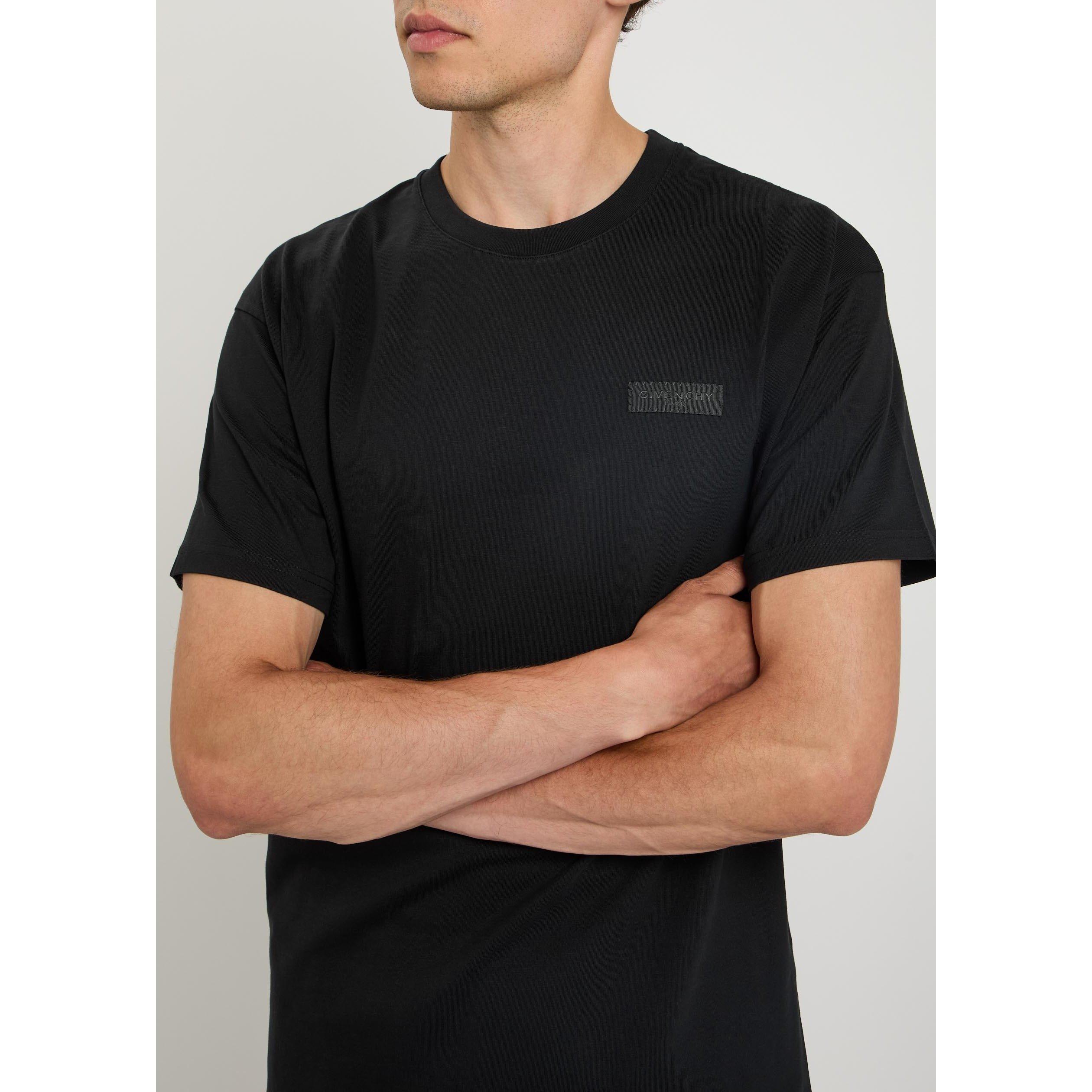 BLACK - GIVENCHY - Men's Pocket Logo Cotton Crew-Neck T-Shirt - 4