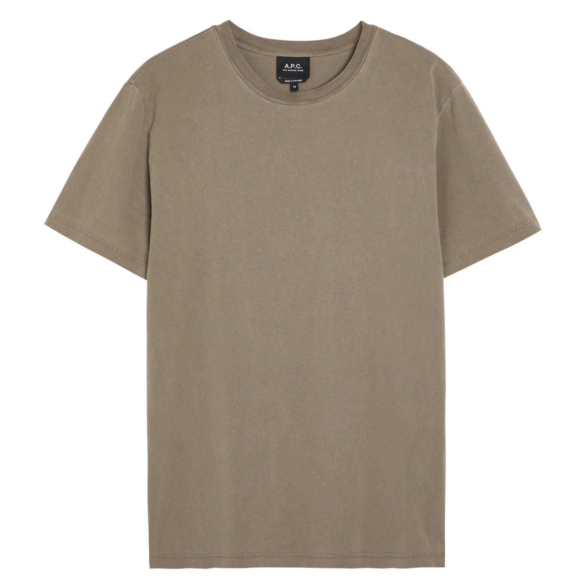 DARK GREY - APC - Men's Back Logo Cotton Short-Sleeve T-Shirt - 1